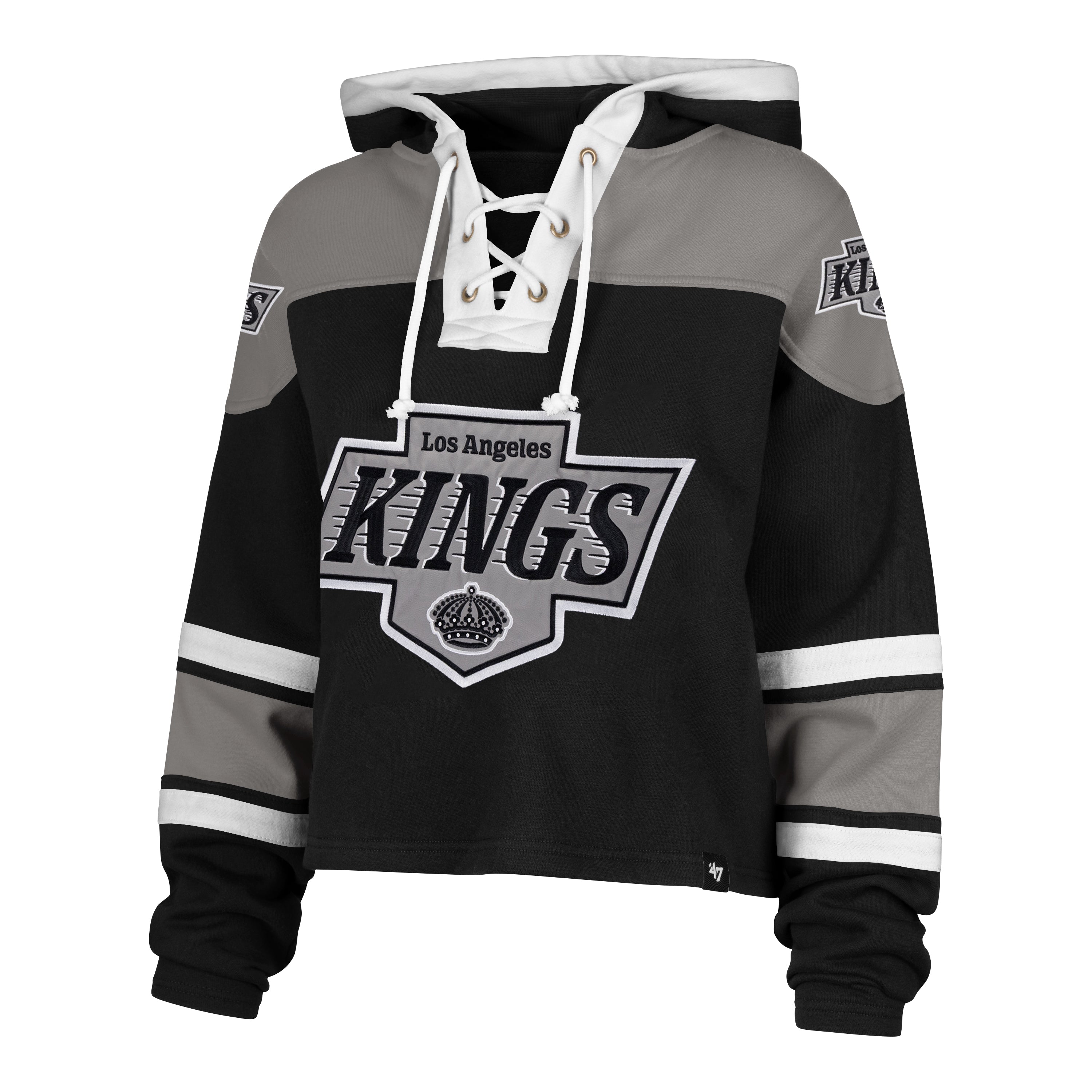 LOS ANGELES KINGS CROPPED SUPERIOR '47 LACER HOOD WOMENS JET BLACK