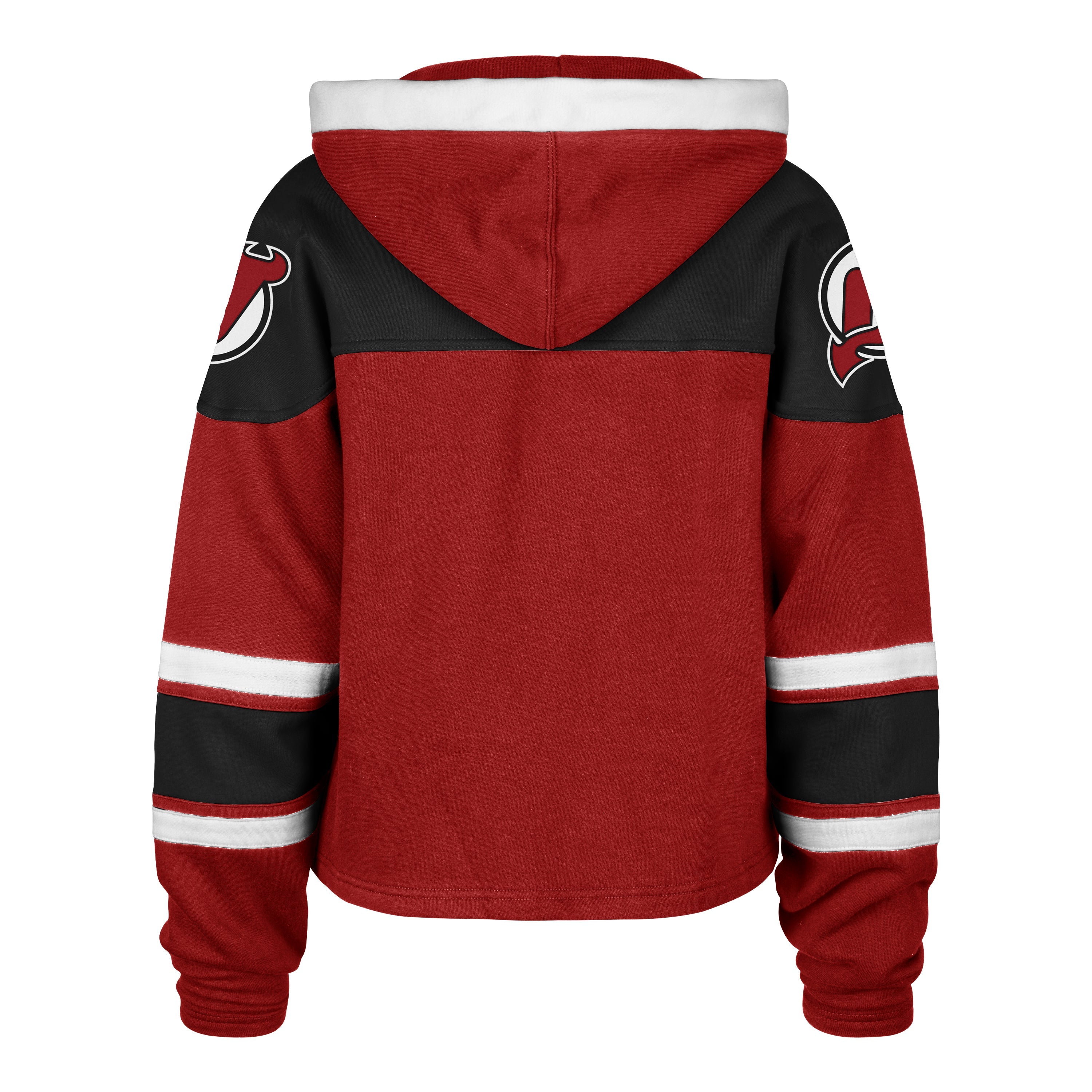 NEW JERSEY DEVILS CROPPED SUPERIOR '47 LACER HOOD WOMENS RED