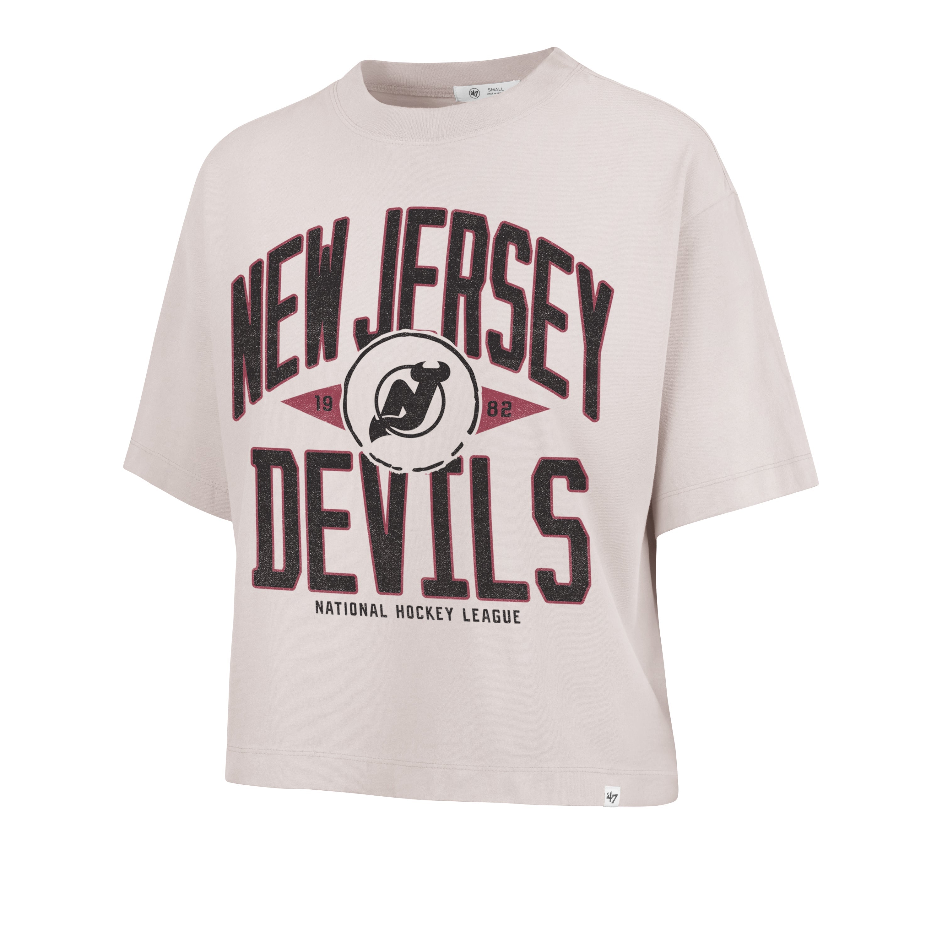 NEW JERSEY DEVILS WINDTHROW '47 RAVINE CROP TEE WOMENS MOJAVE