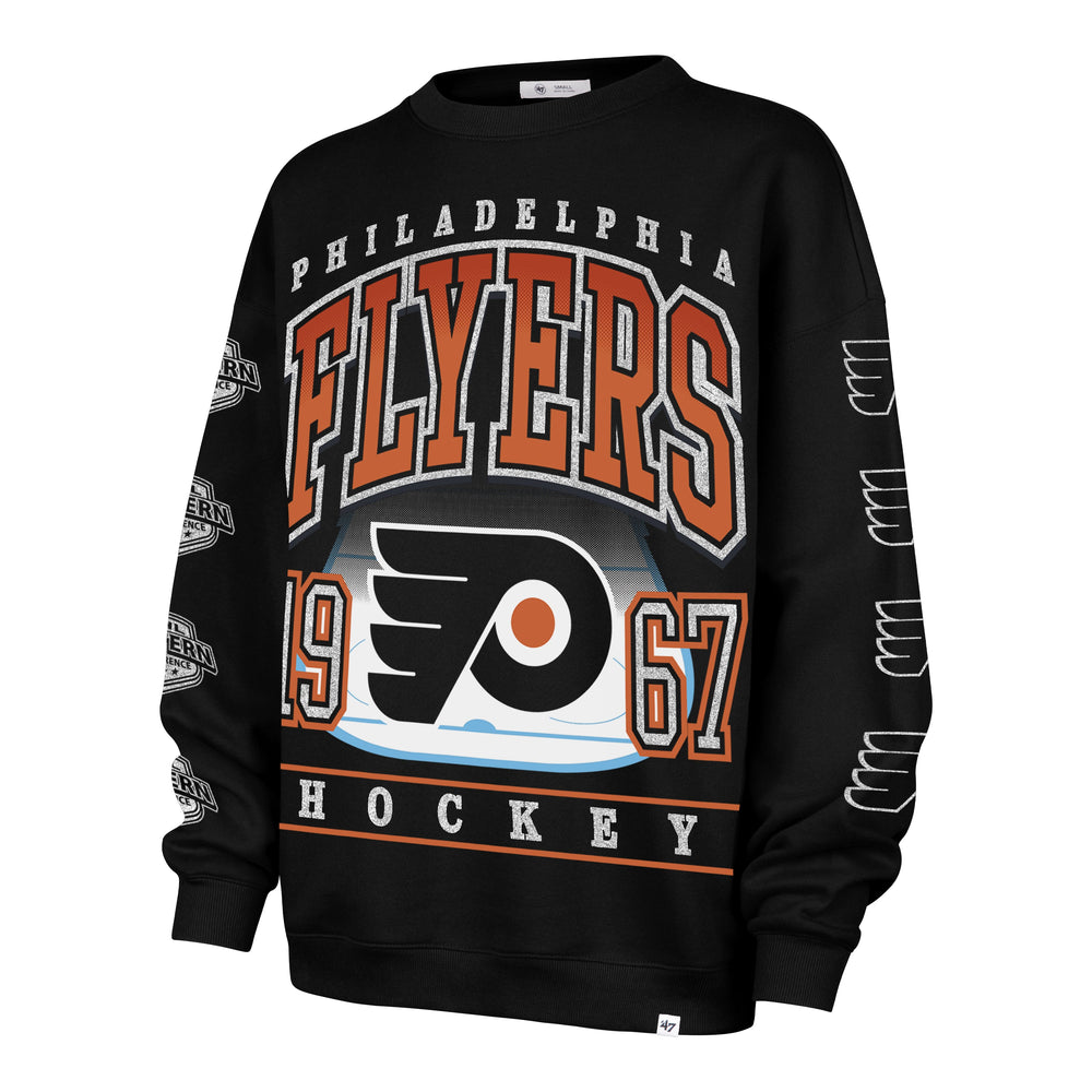 PHILADELPHIA FLYERS GO BIG '47 OVERSIZED CREW WOMENS JET BLACK