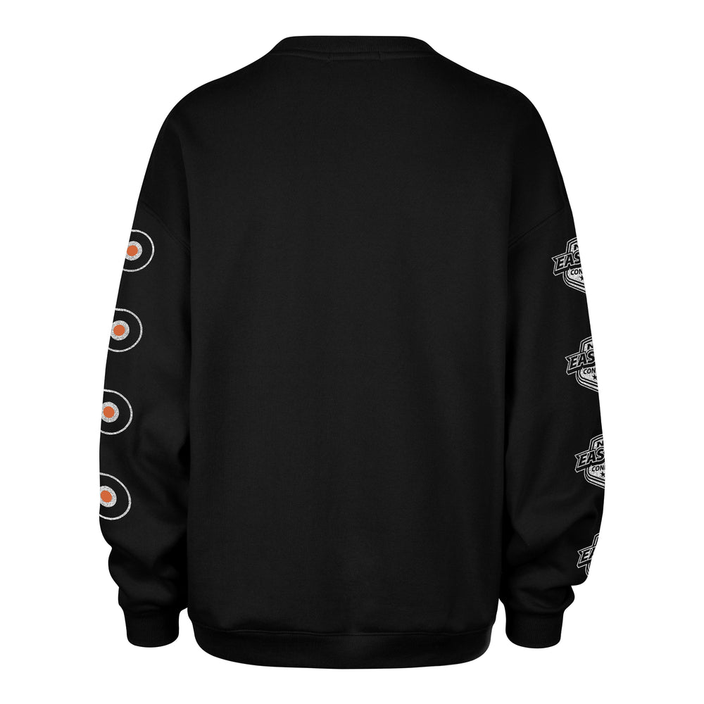 PHILADELPHIA FLYERS GO BIG '47 OVERSIZED CREW WOMENS JET BLACK