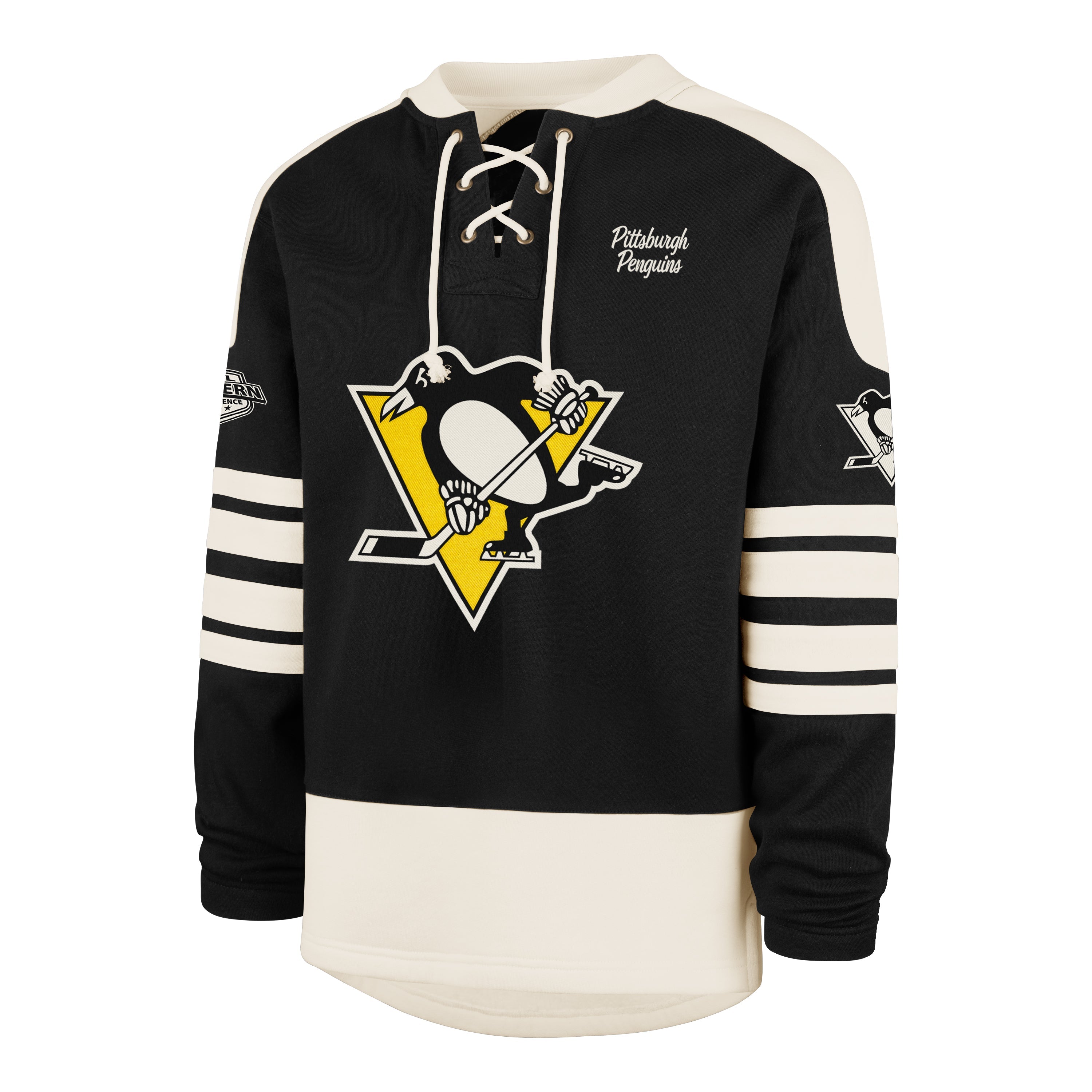 PITTSBURGH PENGUINS SWEEP CHECK '47 ETERNAL LACER JET BLACK