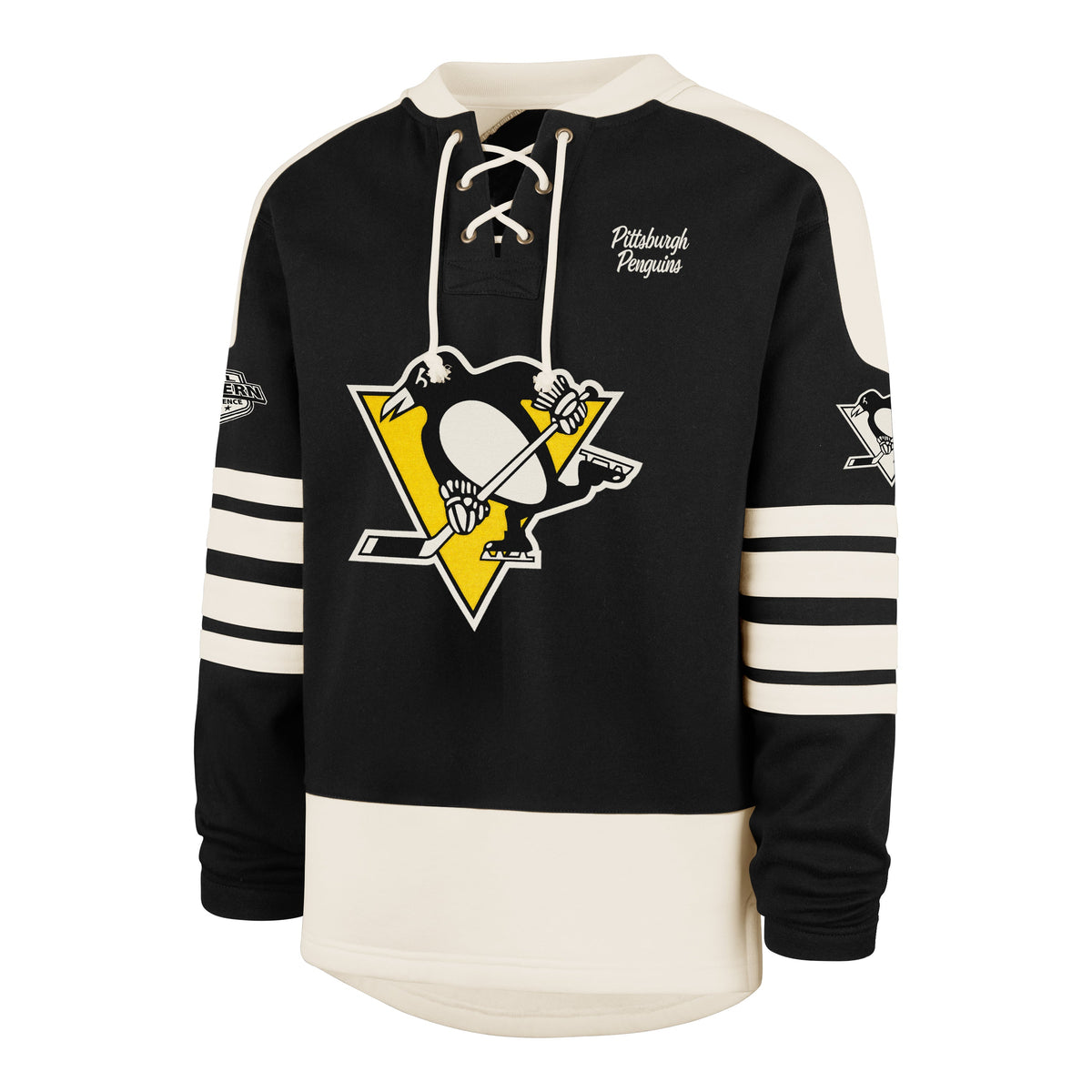 PITTSBURGH PENGUINS SWEEP CHECK '47 ETERNAL LACER JET BLACK
