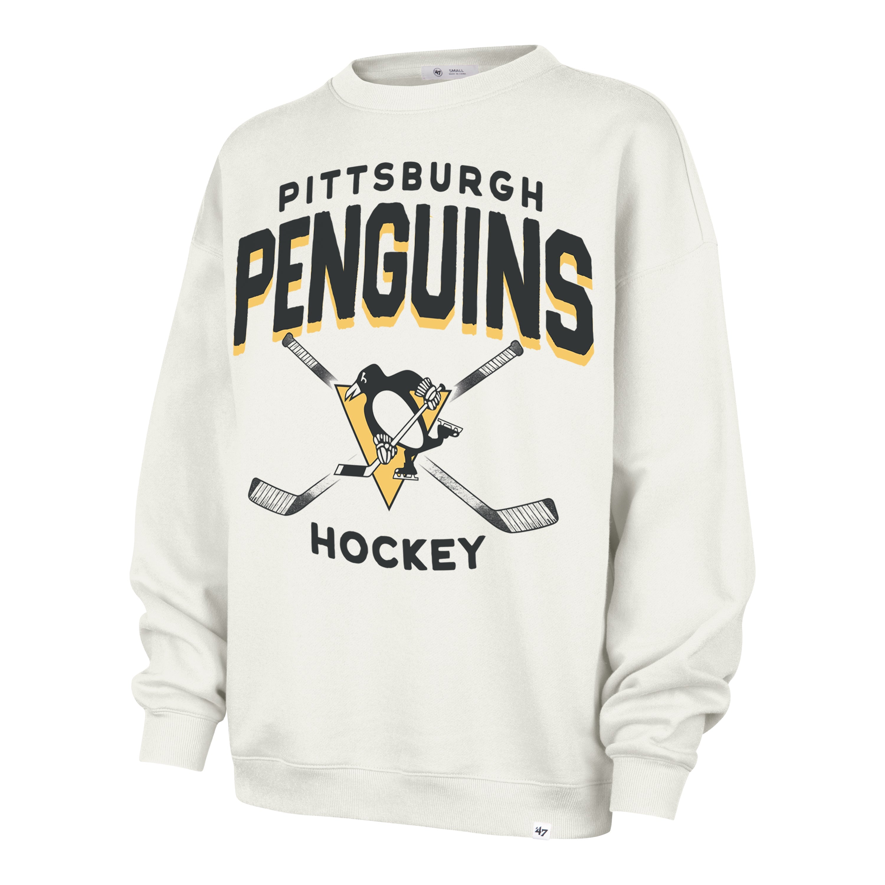 PITTSBURGH PENGUINS ARCH CLOUD '47 OVERSIZED CREW WOMENS SANDSTONE