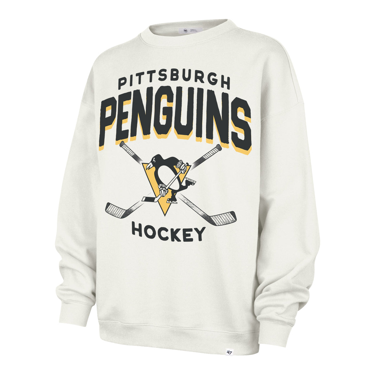 PITTSBURGH PENGUINS ARCH CLOUD '47 OVERSIZED CREW WOMENS SANDSTONE