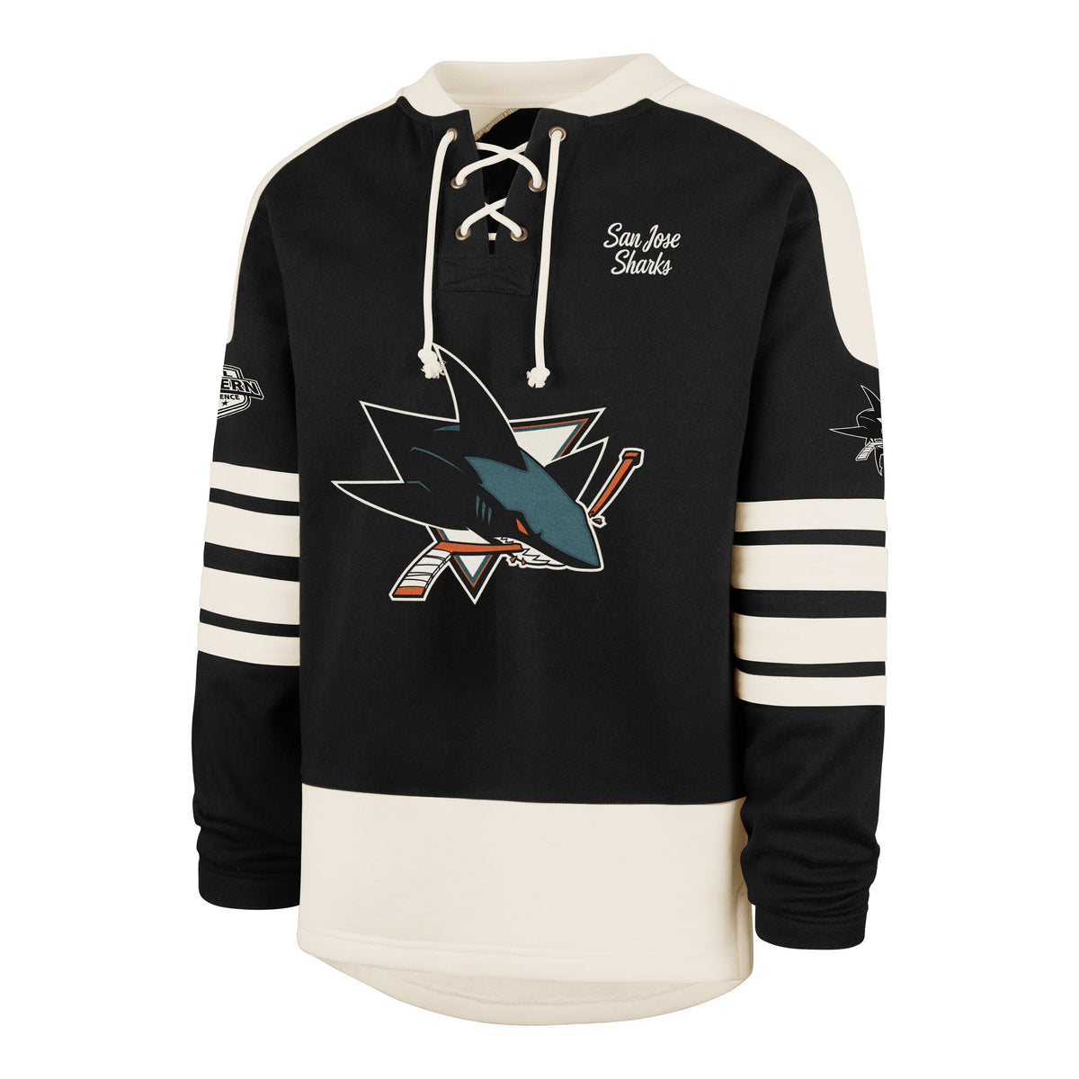 SAN JOSE SHARKS SWEEP CHECK '47 ETERNAL LACER JET BLACK