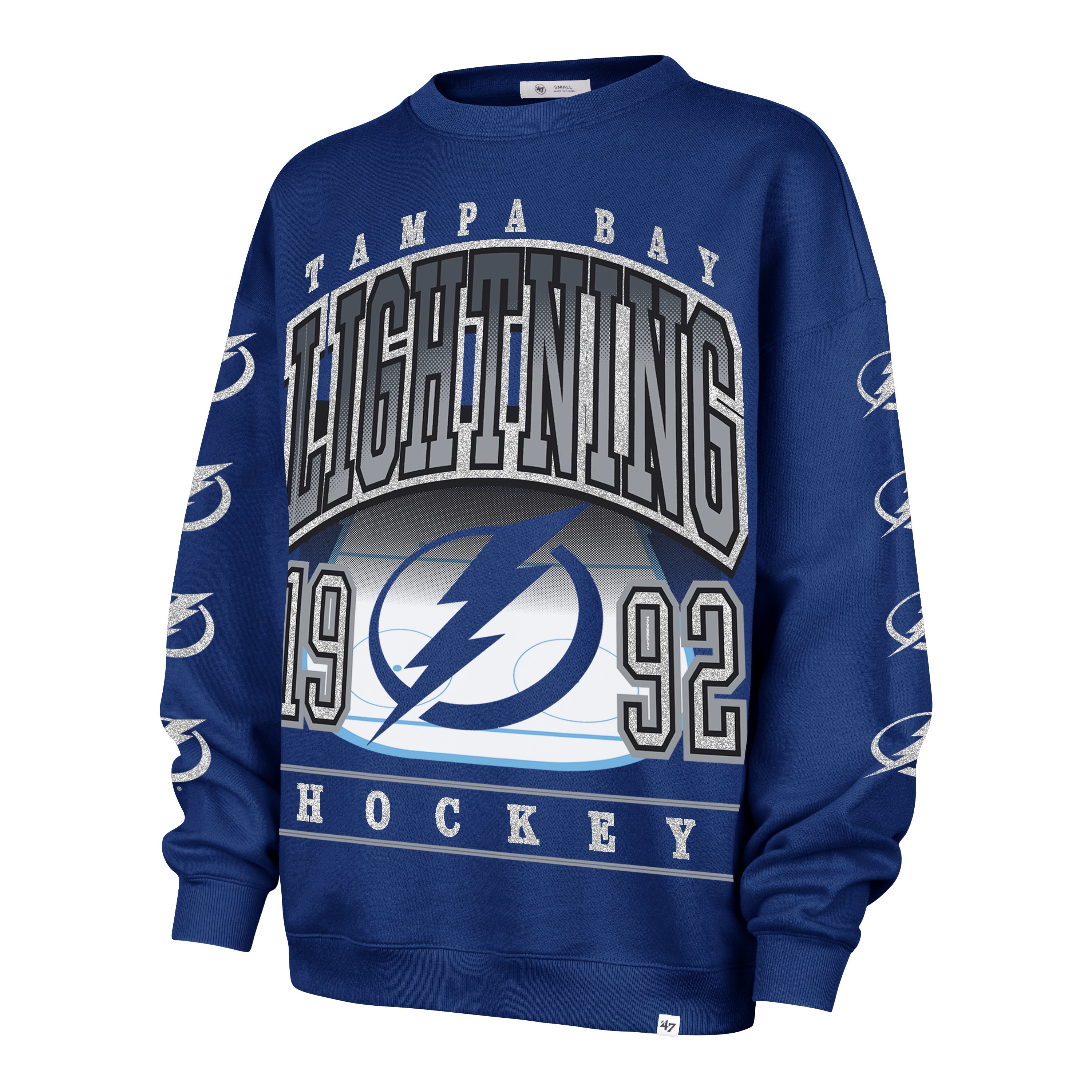 TAMPA BAY LIGHTNING GO BIG '47 OVERSIZED CREW WOMENS ROYAL