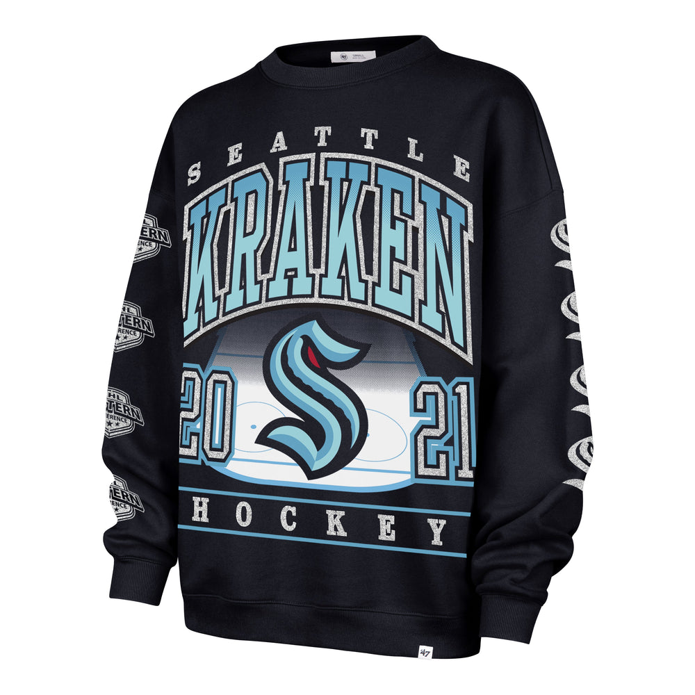 SEATTLE KRAKEN GO BIG '47 OVERSIZED CREW WOMENS FALL NAVY