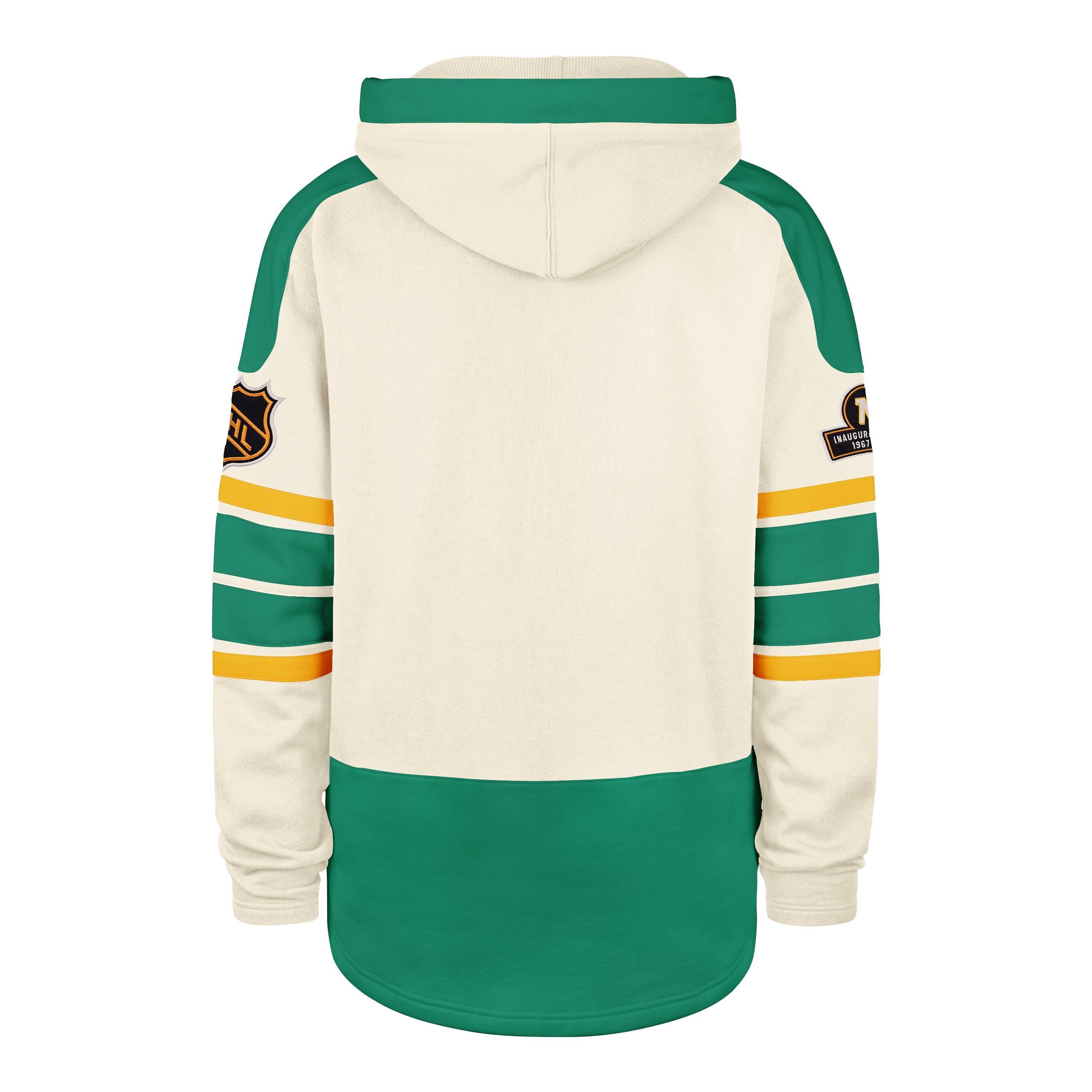 OLD TIME HOCKEY MINNESOTA NORTH STARS / DALLAS STARS VINTAGE PUCK DROP DUAL '47 HERITAGE LACER CREAM