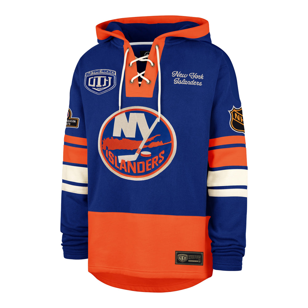 OLD TIME HOCKEY NEW YORK ISLANDERS VINTAGE PUCK DROP DUAL '47 HERITAGE LACER ROYAL