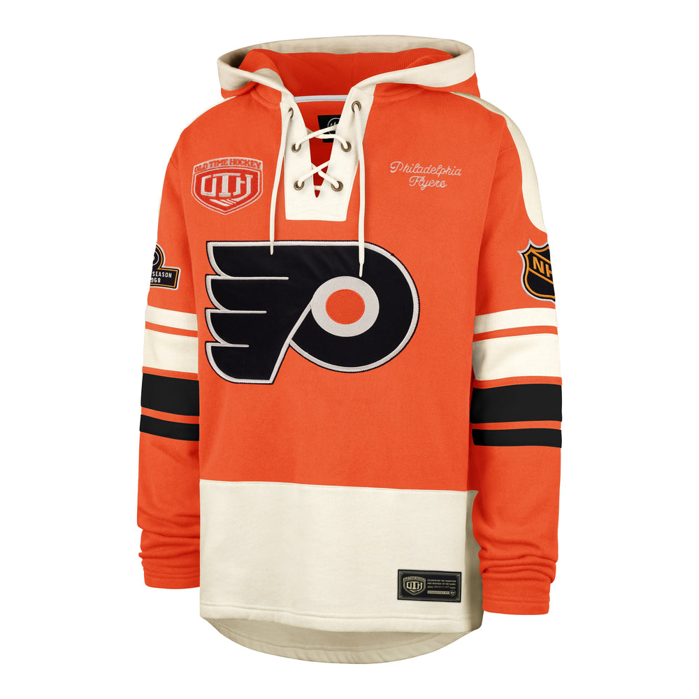 OLD TIME HOCKEY PHILADELPHIA FLYERS VINTAGE PUCK DROP DUAL '47 HERITAGE LACER ORANGE