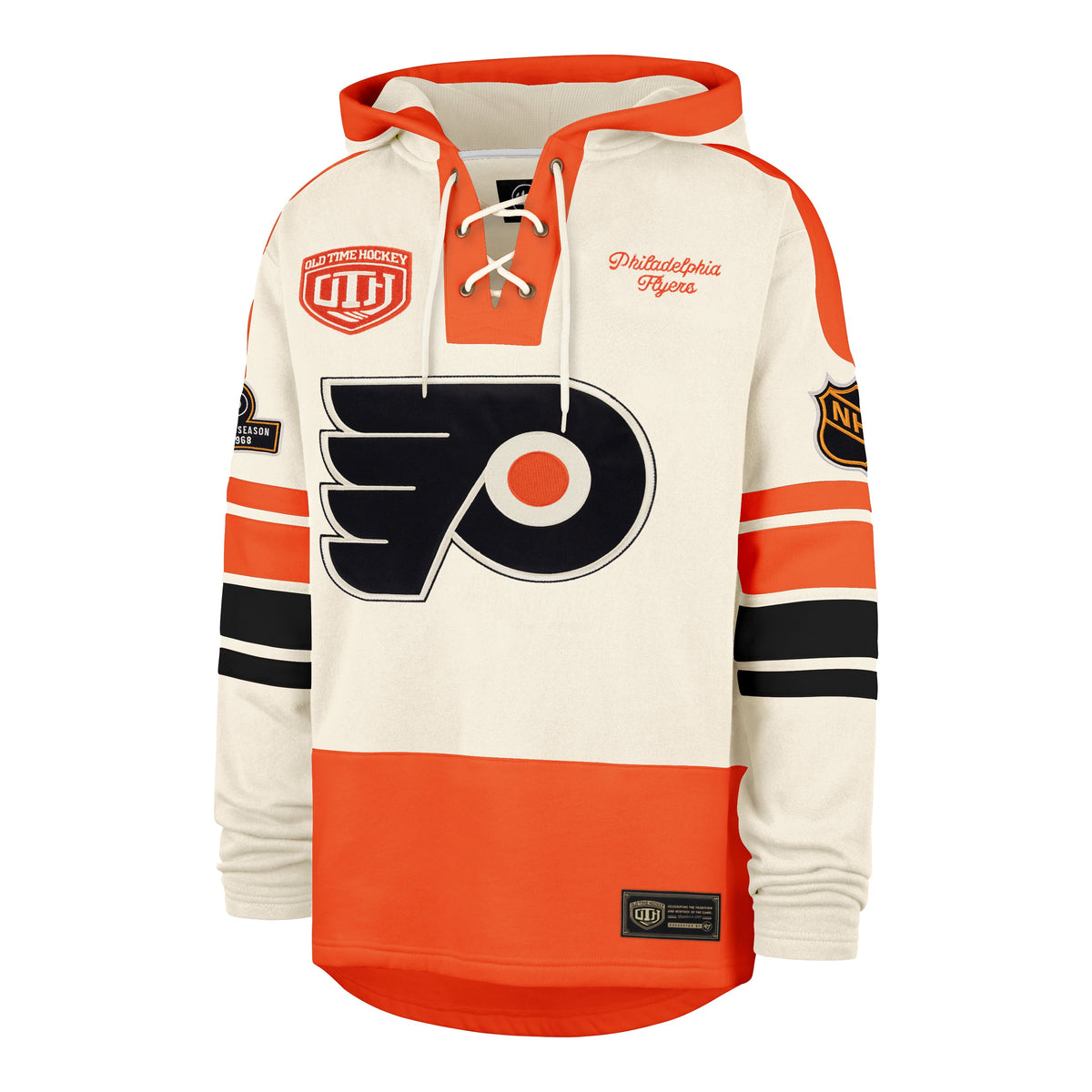 OLD TIME HOCKEY PHILADELPHIA FLYERS VINTAGE PUCK DROP DUAL '47 HERITAGE LACER CREAM