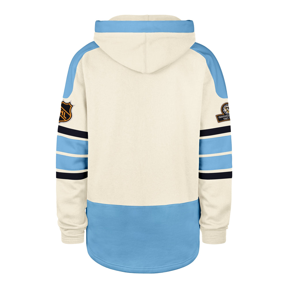 OLD TIME HOCKEY PITTSBURGH PENGUINS VINTAGE PUCK DROP DUAL '47 HERITAGE LACER CREAM