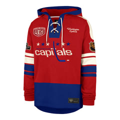 OLD TIME HOCKEY WASHINGTON CAPITALS VINTAGE PUCK DROP DUAL '47 HERITAGE LACER RED