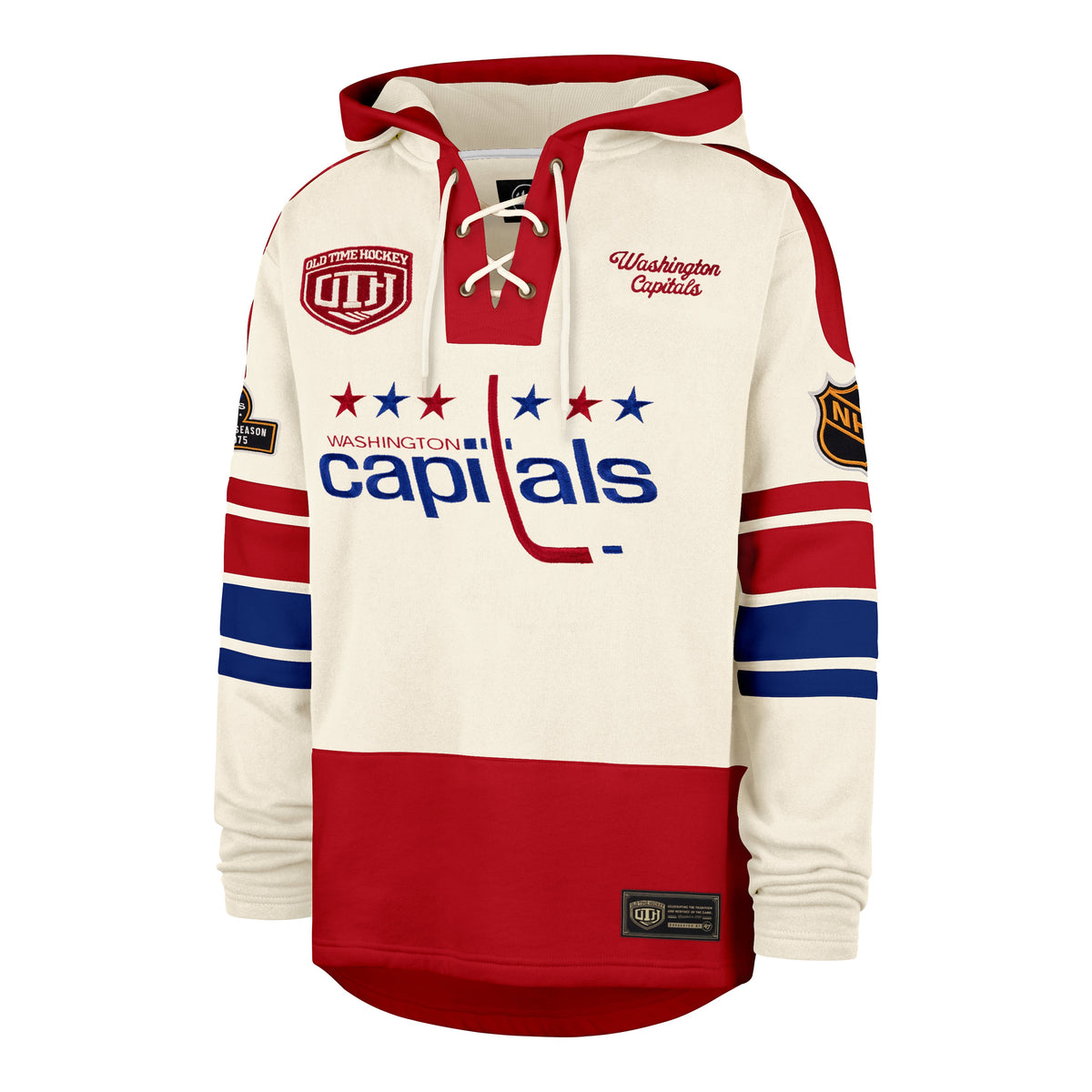 OLD TIME HOCKEY WASHINGTON CAPITALS VINTAGE PUCK DROP DUAL '47 HERITAGE LACER CREAM