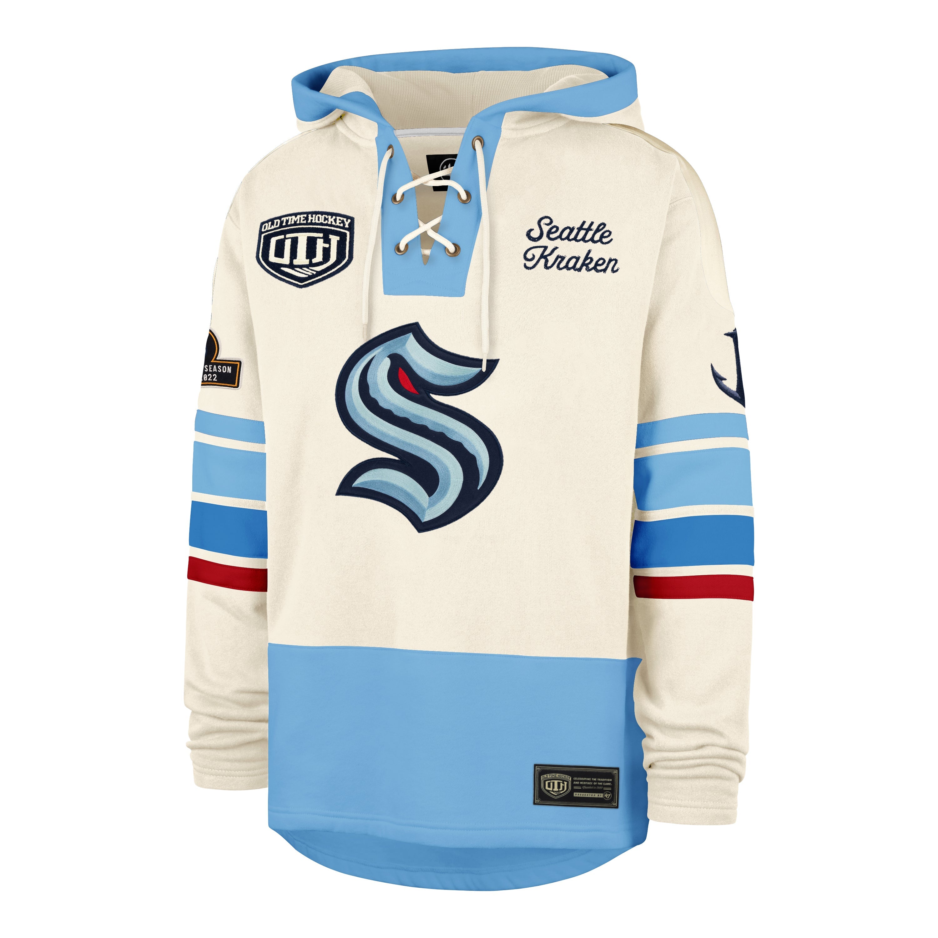 OLD TIME HOCKEY SEATTLE KRAKEN PUCK DROP DUAL '47 HERITAGE LACER CREAM