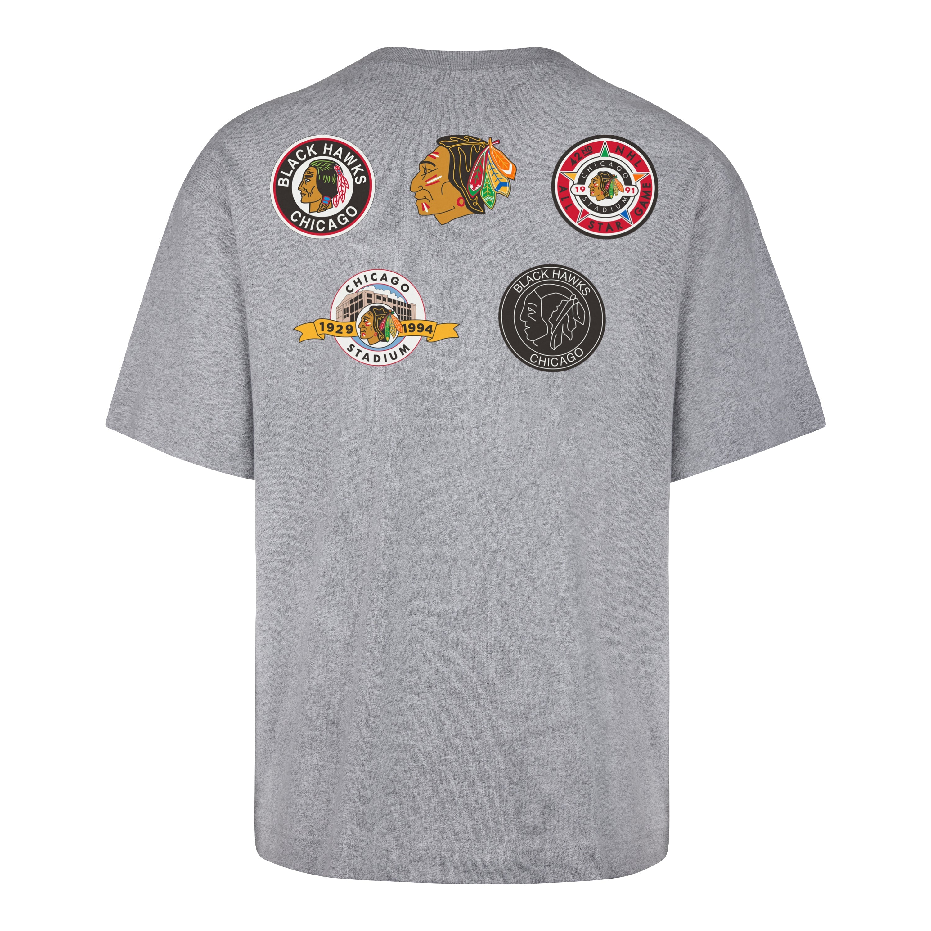 CHICAGO BLACKHAWKS VINTAGE HISTORY '47 LOCK FOUNDATION TEE QUARTZ GREY