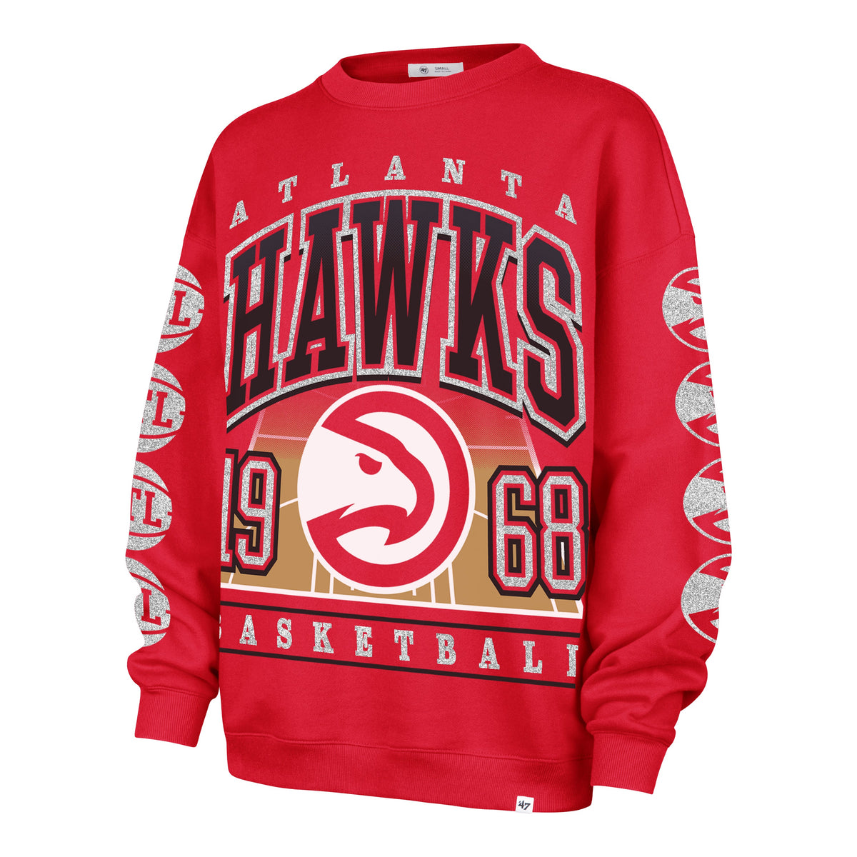 ATLANTA HAWKS GO BIG '47 OVERSIZED CREW WOMENS RED