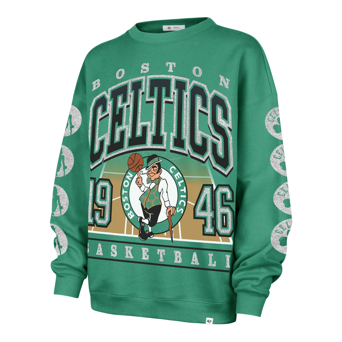 BOSTON CELTICS GO BIG '47 OVERSIZED CREW WOMENS KELLY