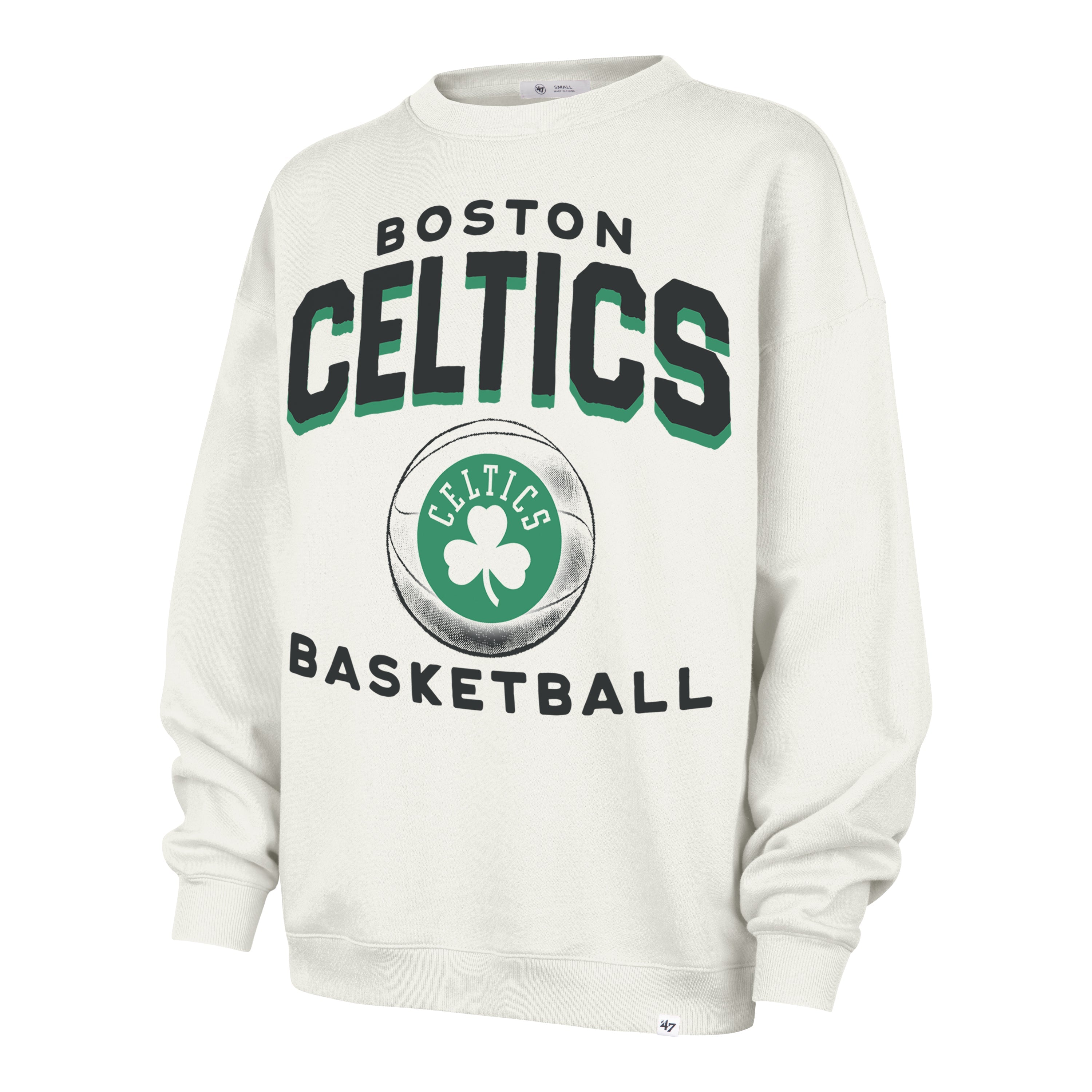 BOSTON CELTICS ARCH CLOUD '47 OVERSIZED CREW WOMENS SANDSTONE