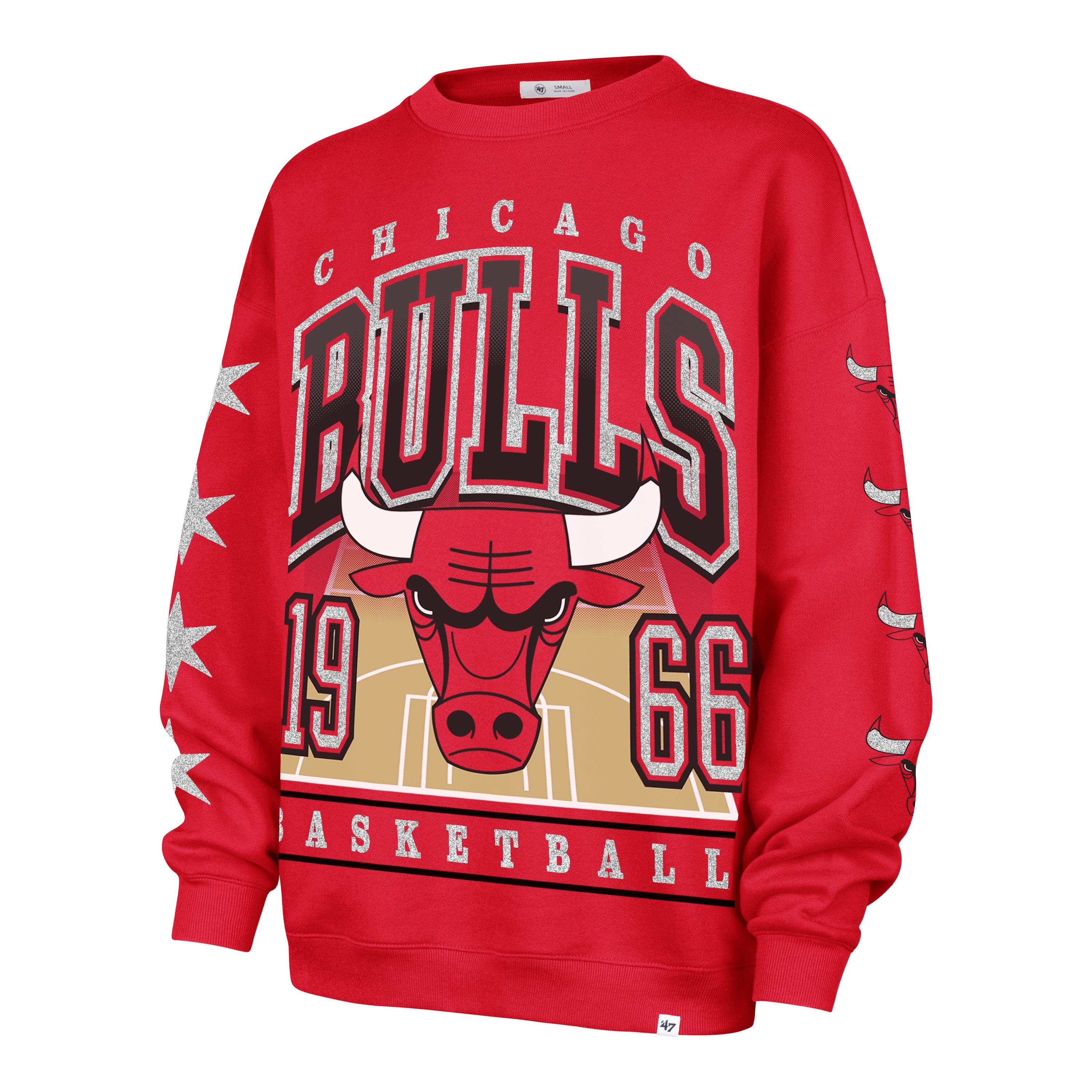 CHICAGO BULLS GO BIG '47 OVERSIZED CREW WOMENS RED