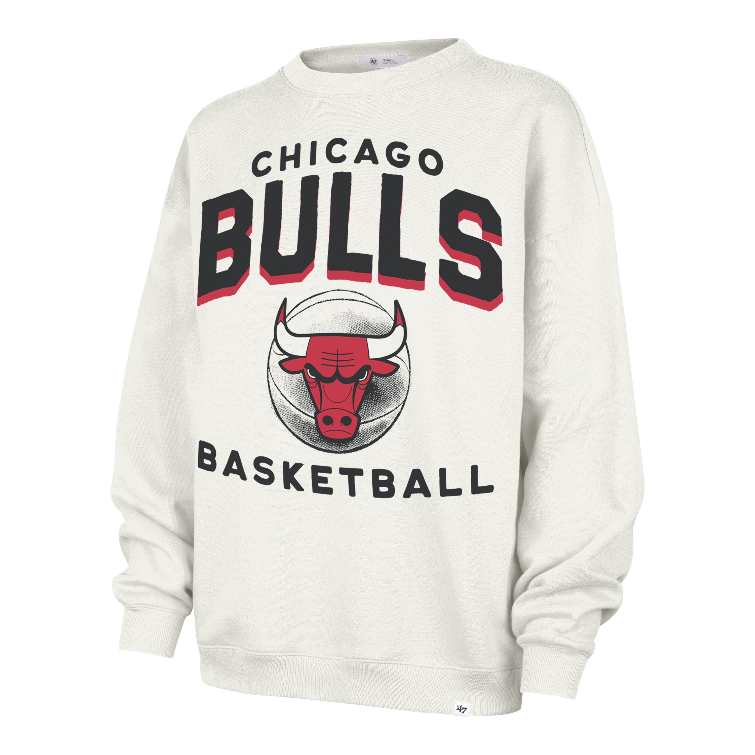 CHICAGO BULLS ARCH CLOUD '47 OVERSIZED CREW WOMENS SANDSTONE