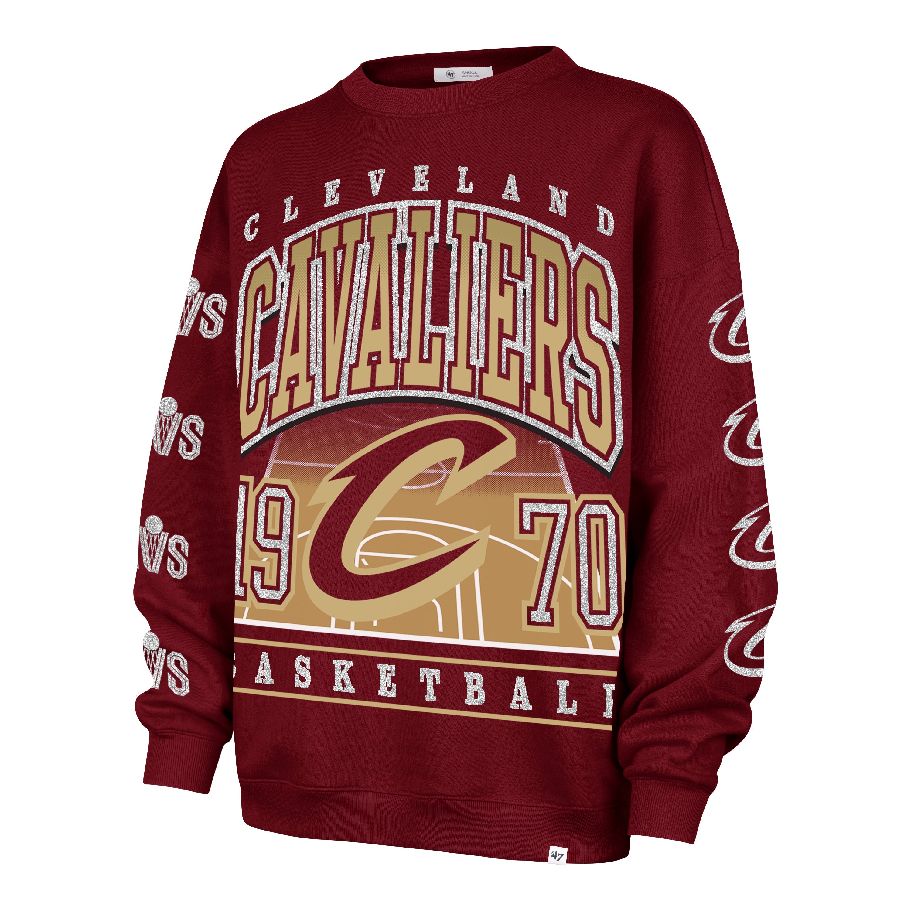 CLEVELAND CAVALIERS GO BIG '47 OVERSIZED CREW WOMENS CARDINAL