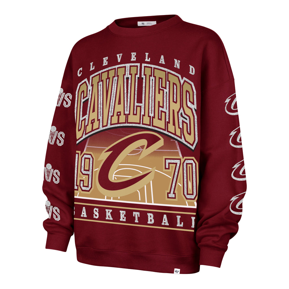 CLEVELAND CAVALIERS GO BIG '47 OVERSIZED CREW WOMENS CARDINAL
