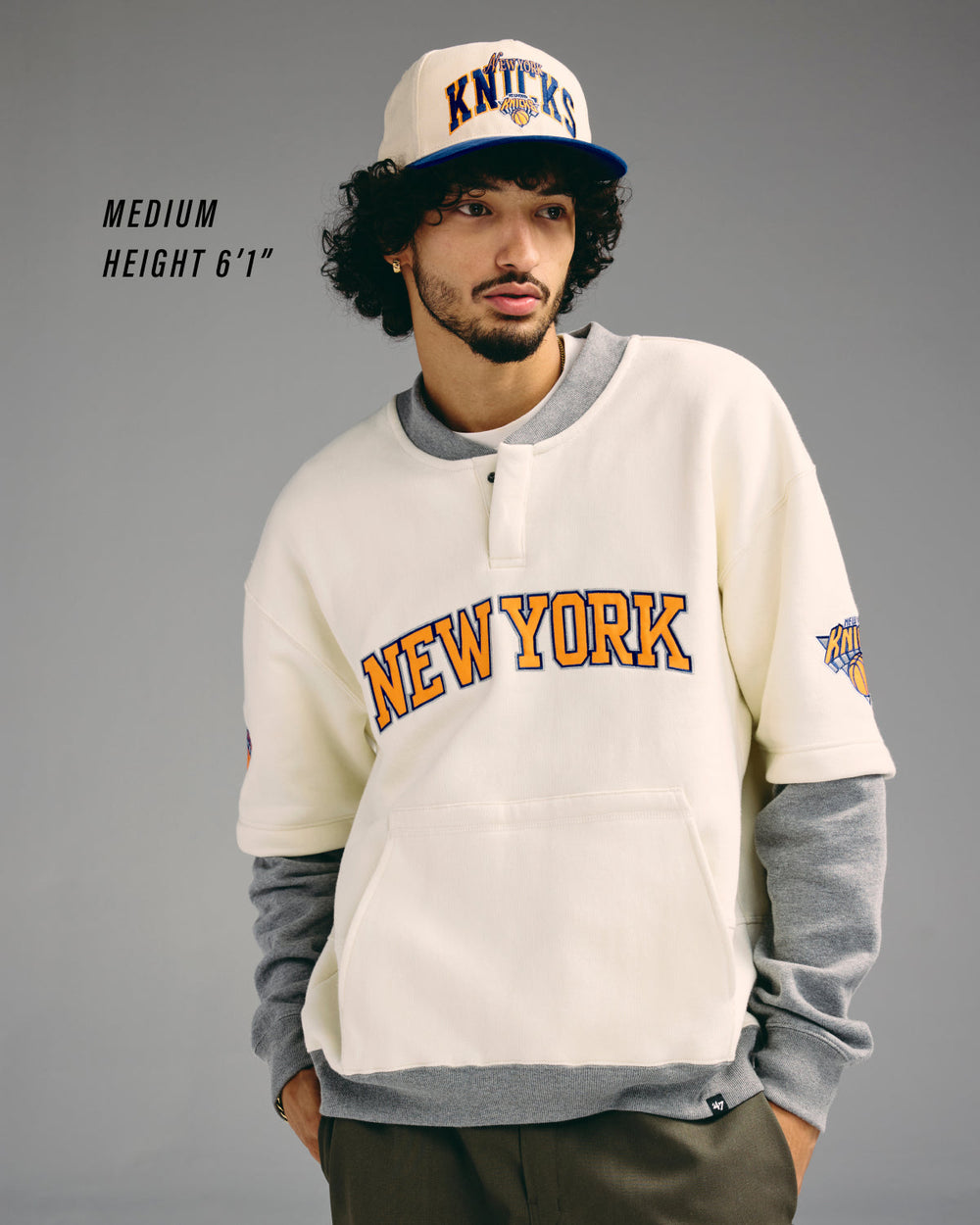 GOLDEN STATE WARRIORS TRIFECTA '47 DOUBLE LAYERED SNAP CREW CREAM