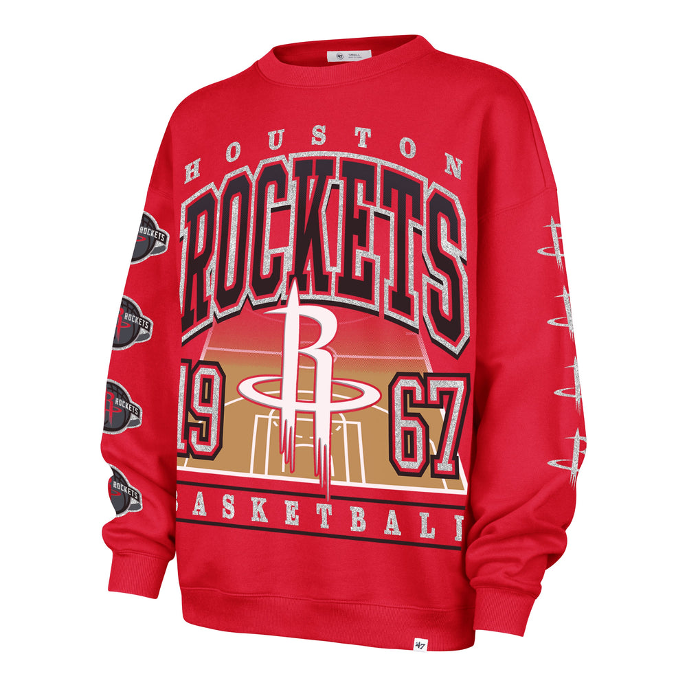 HOUSTON ROCKETS GO BIG '47 OVERSIZED CREW WOMENS RED