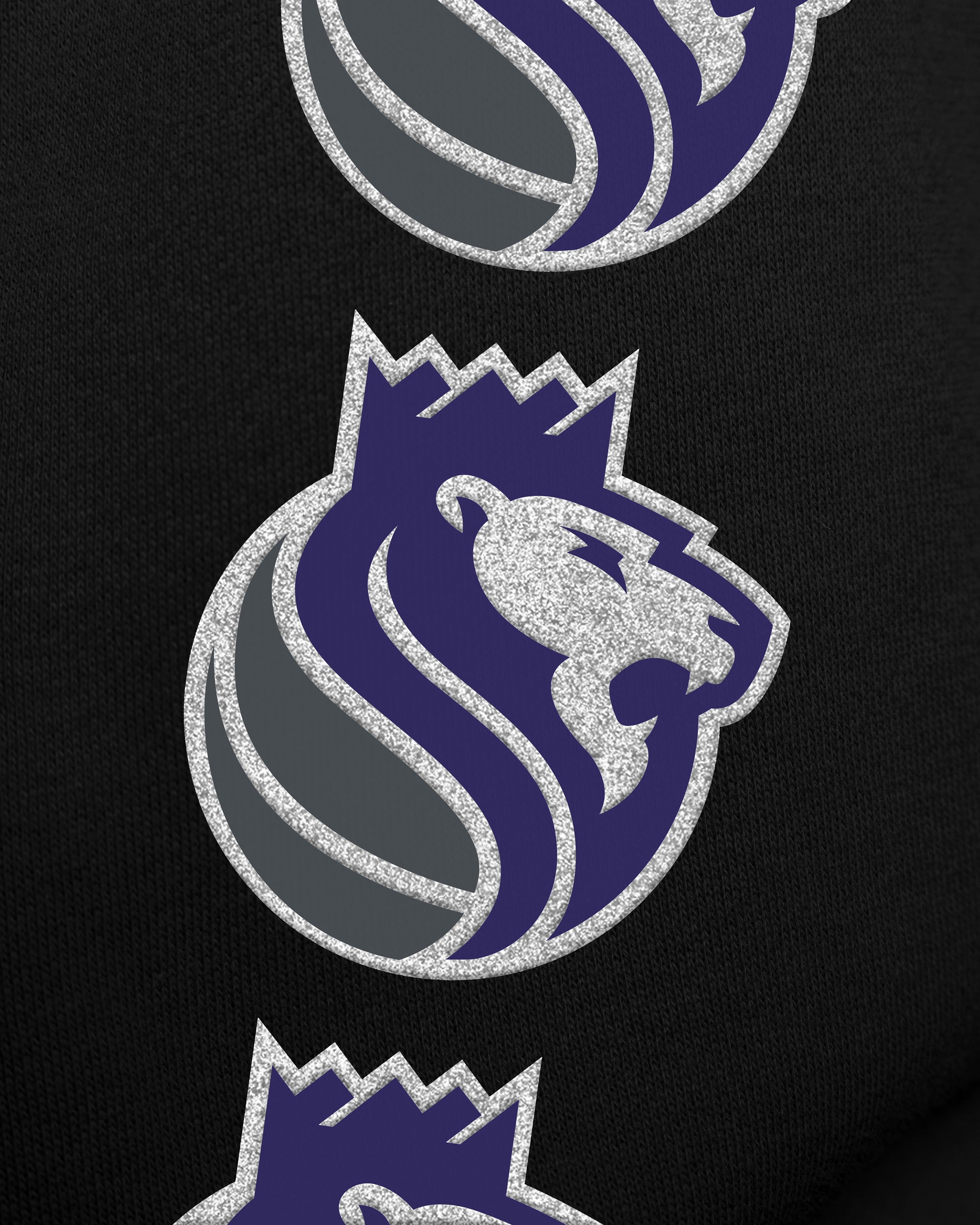 SACRAMENTO KINGS GO BIG '47 OVERSIZED CREW WOMENS JET BLACK