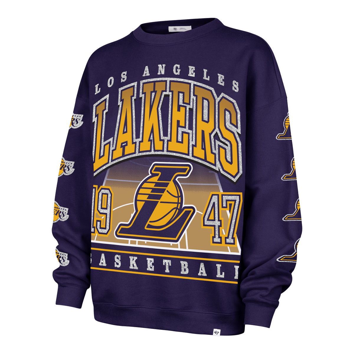 LOS ANGELES LAKERS GO BIG '47 OVERSIZED CREW WOMENS PURPLE