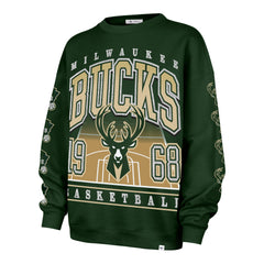 MILWAUKEE BUCKS GO BIG '47 OVERSIZED CREW WOMENS DARK GREEN