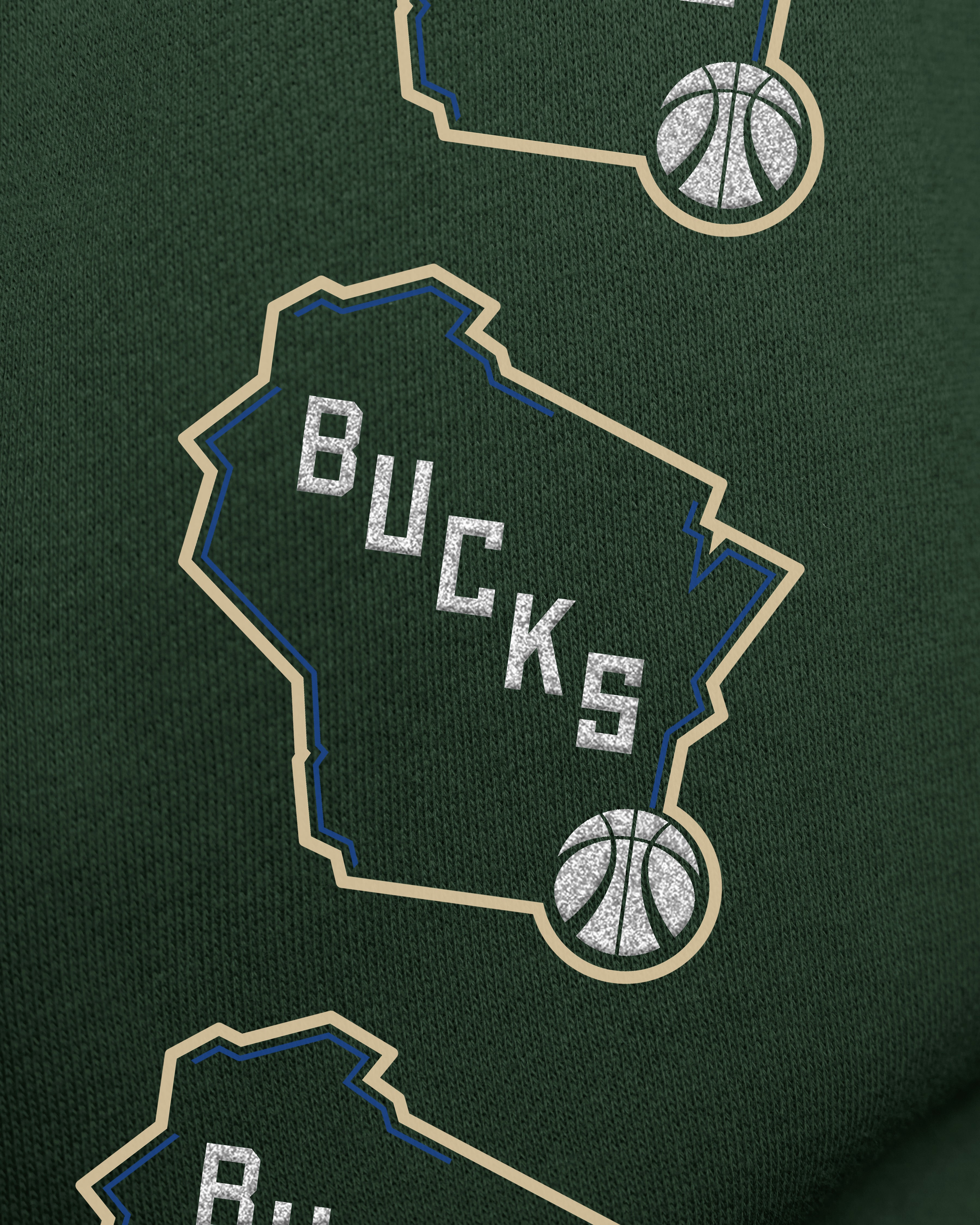 MILWAUKEE BUCKS GO BIG '47 OVERSIZED CREW WOMENS DARK GREEN