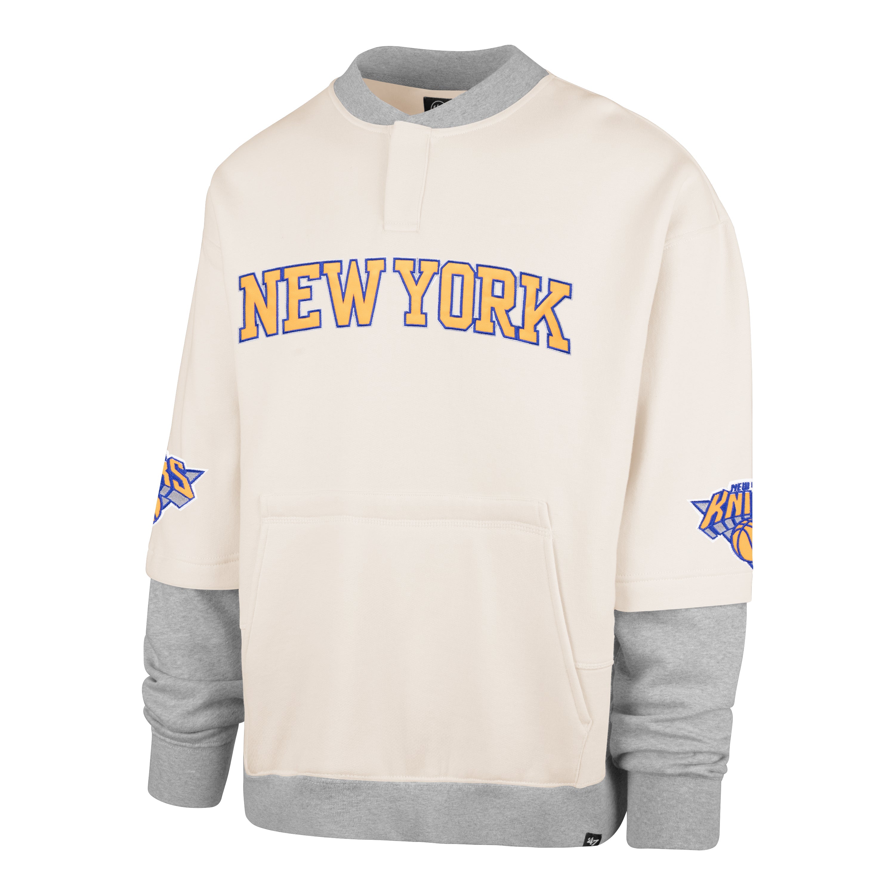NEW YORK KNICKS TRIFECTA '47 DOUBLE LAYERED SNAP CREW CREAM