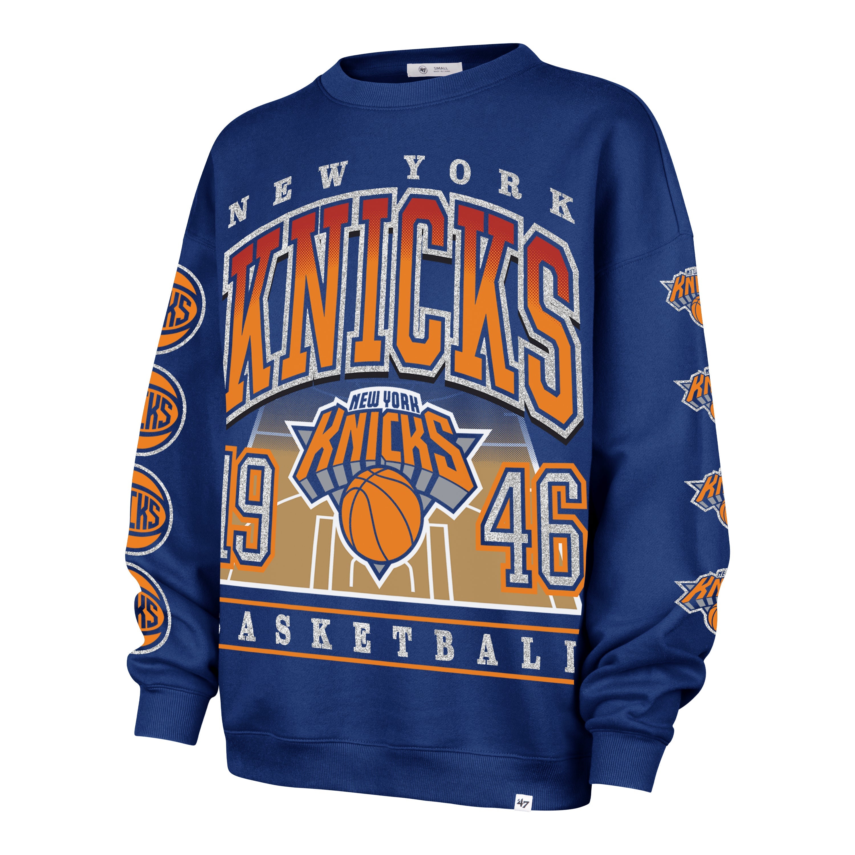 NEW YORK KNICKS GO BIG '47 OVERSIZED CREW WOMENS ROYAL