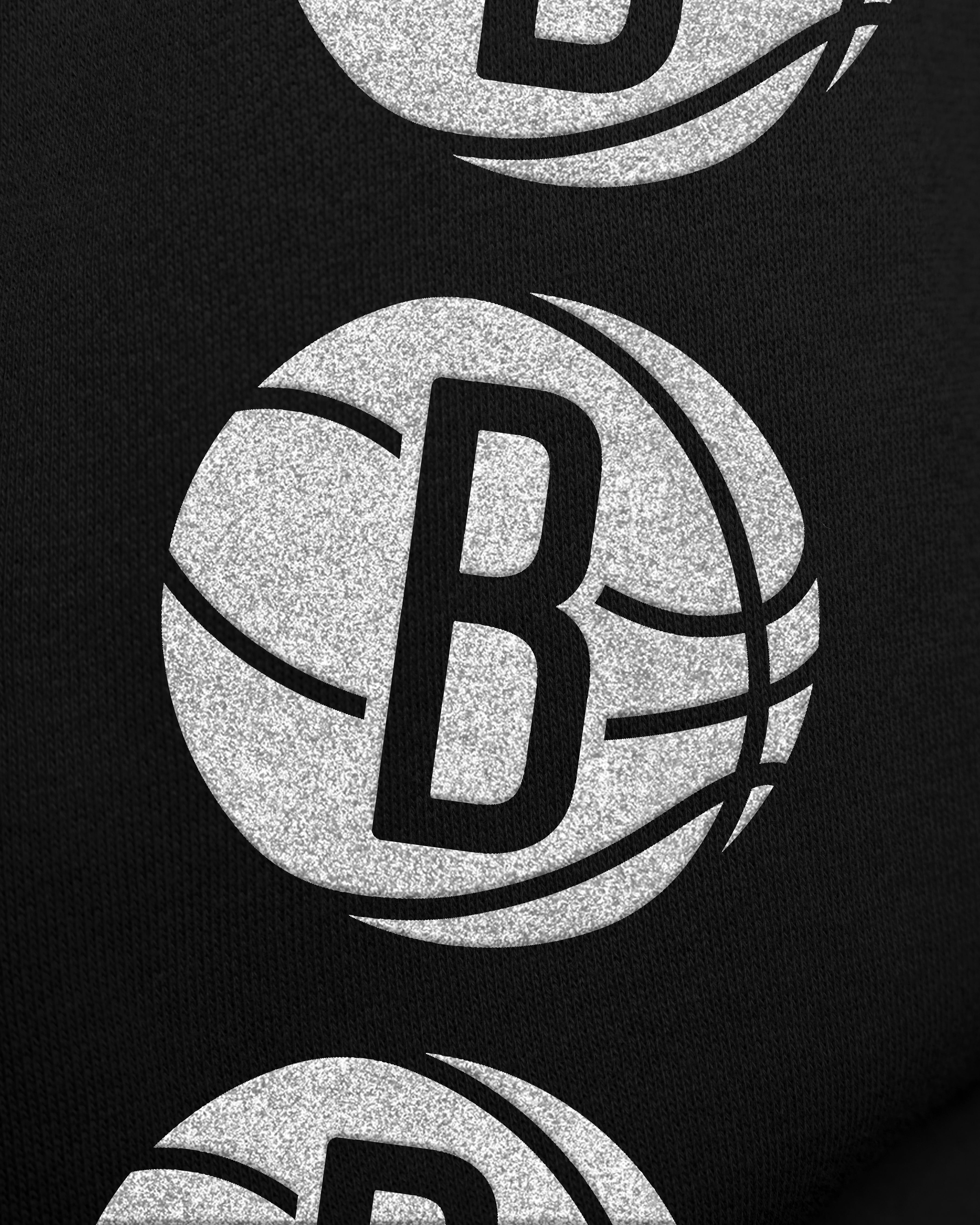 BROOKLYN NETS GO BIG '47 OVERSIZED CREW WOMENS JET BLACK