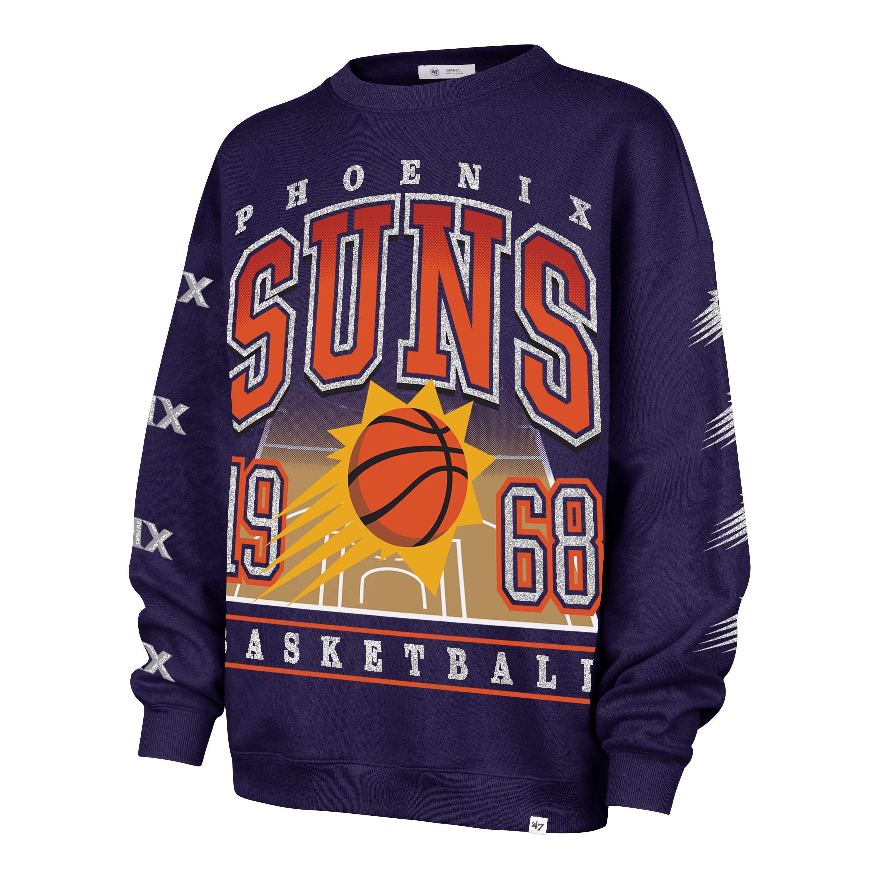 PHOENIX SUNS GO BIG '47 OVERSIZED CREW WOMENS PURPLE