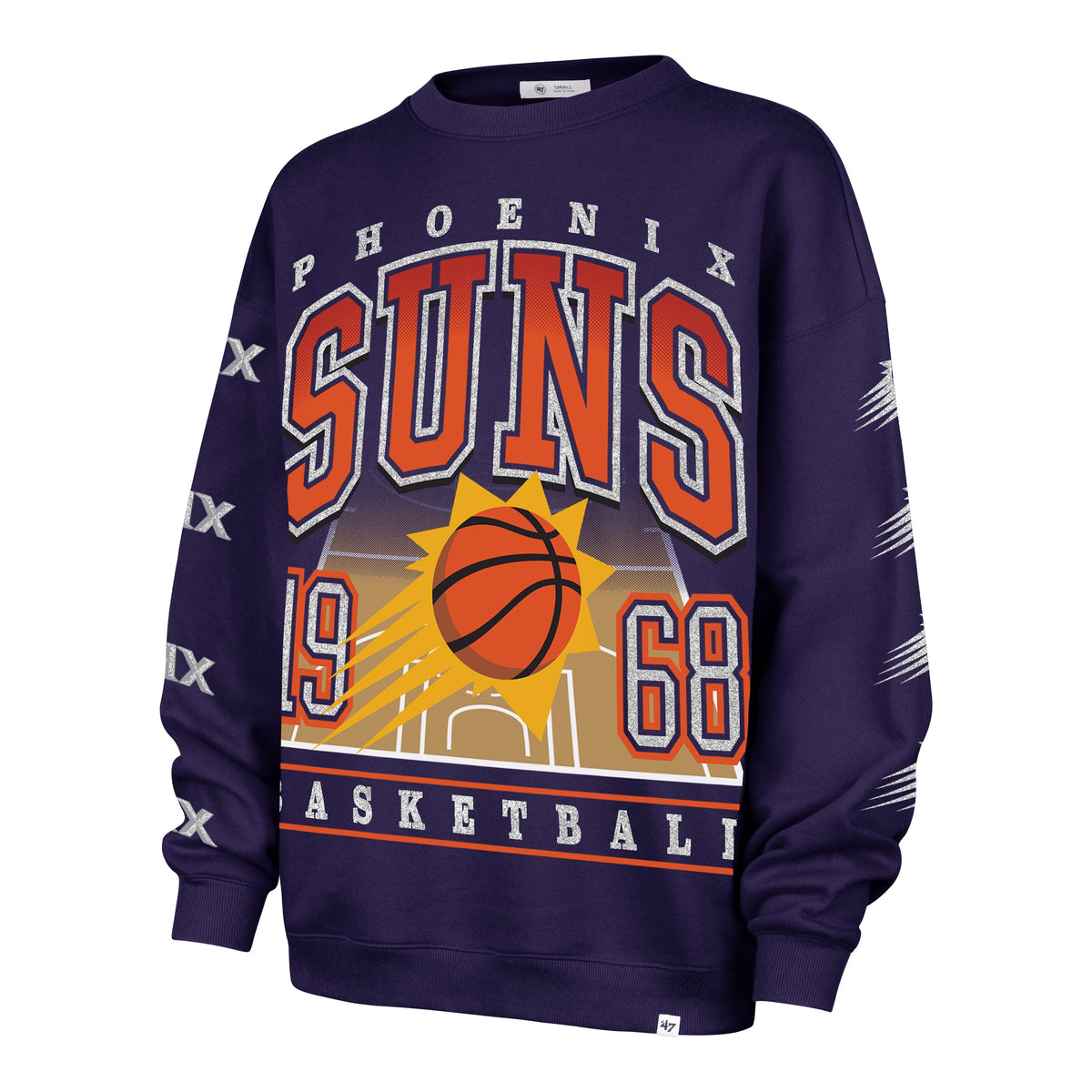 PHOENIX SUNS GO BIG '47 OVERSIZED CREW WOMENS PURPLE