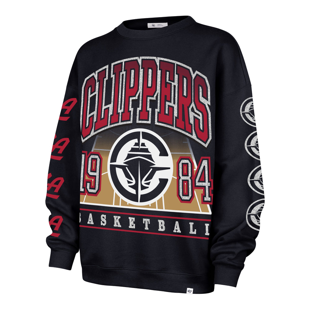 LOS ANGELES CLIPPERS GO BIG '47 OVERSIZED CREW WOMENS FALL NAVY