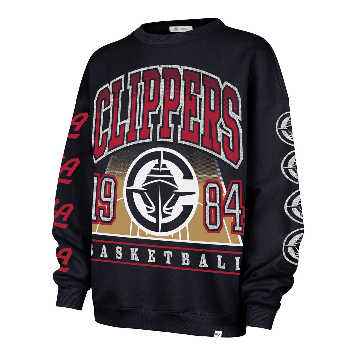 LOS ANGELES CLIPPERS GO BIG '47 OVERSIZED CREW WOMENS FALL NAVY
