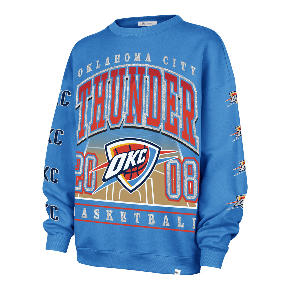 OKLAHOMA CITY THUNDER GO BIG '47 OVERSIZED CREW WOMENS BLUE RAZ