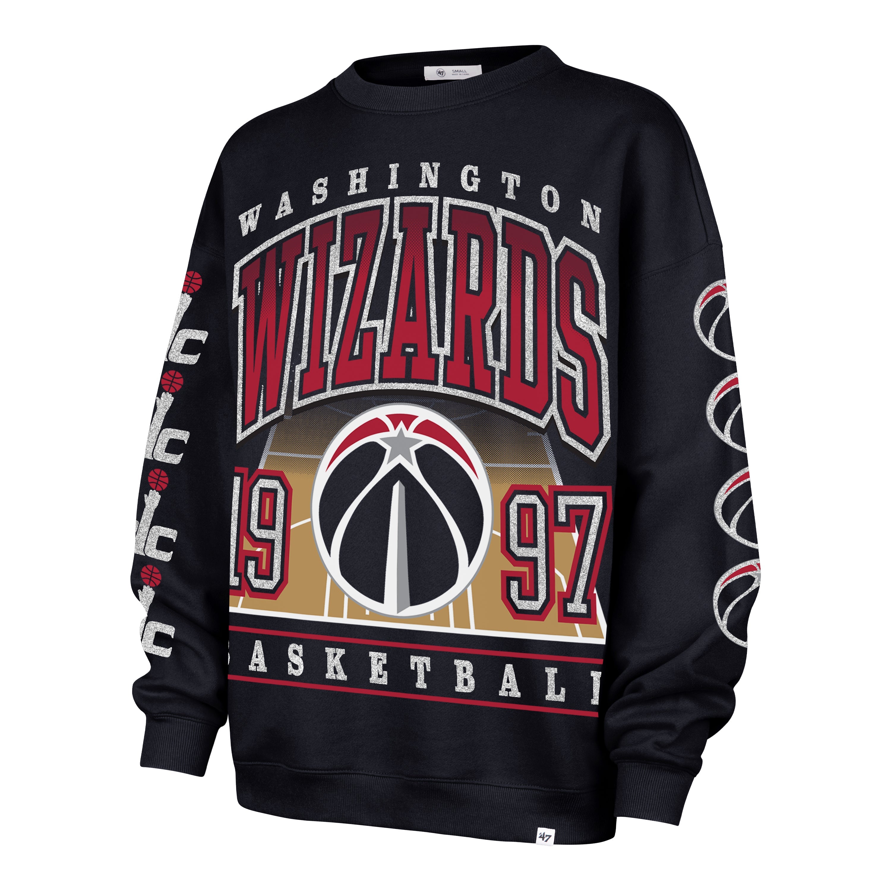 WASHINGTON WIZARDS GO BIG '47 OVERSIZED CREW WOMENS FALL NAVY