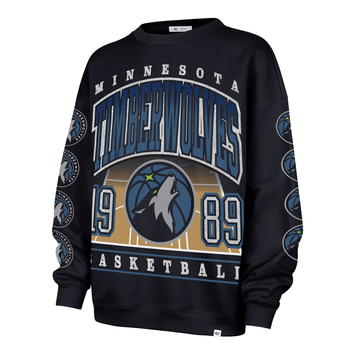 MINNESOTA TIMBERWOLVES GO BIG '47 OVERSIZED CREW WOMENS FALL NAVY