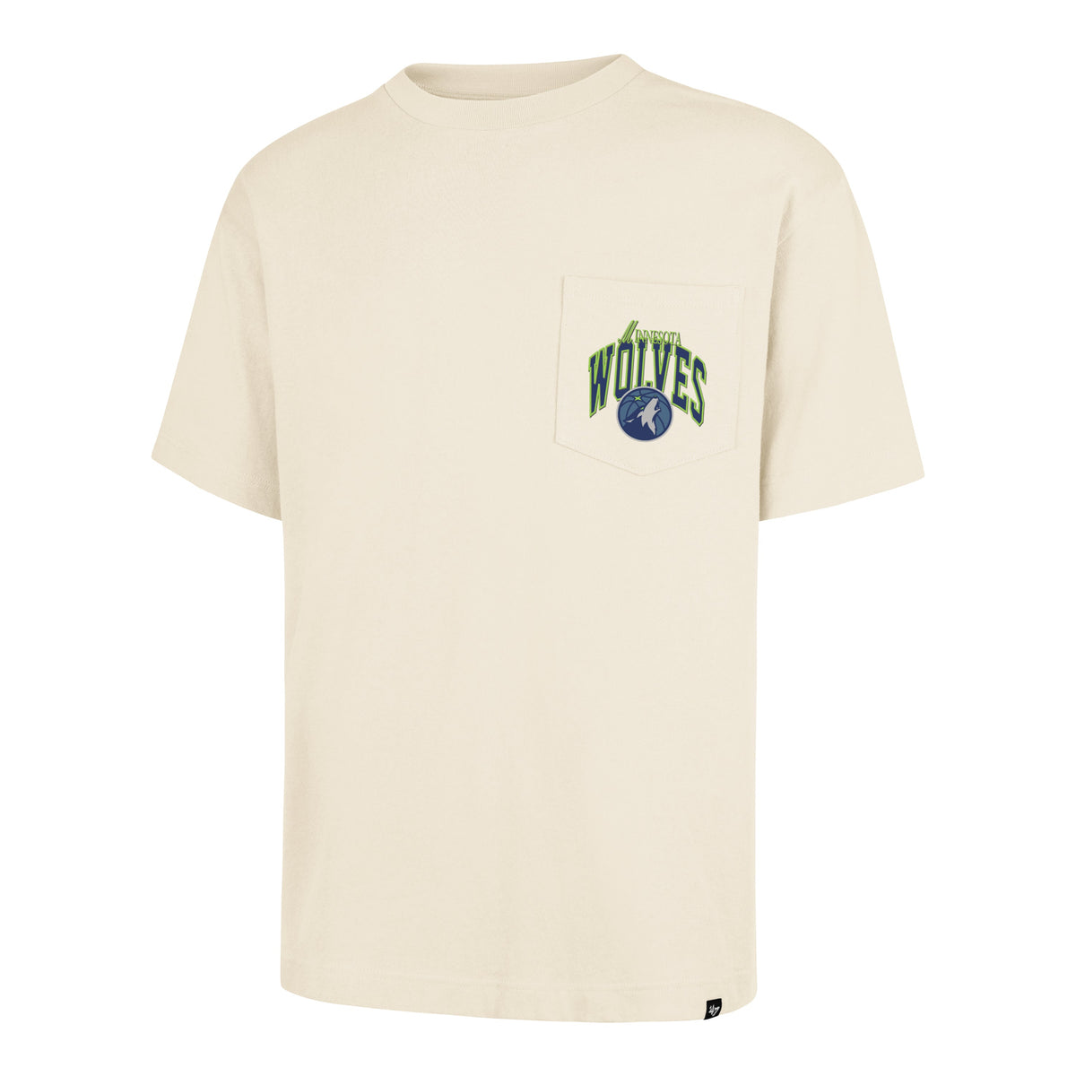 MINNESOTA TIMBERWOLVES BACK DOOR POCKET '47 FOUNDATION TEE CREAM