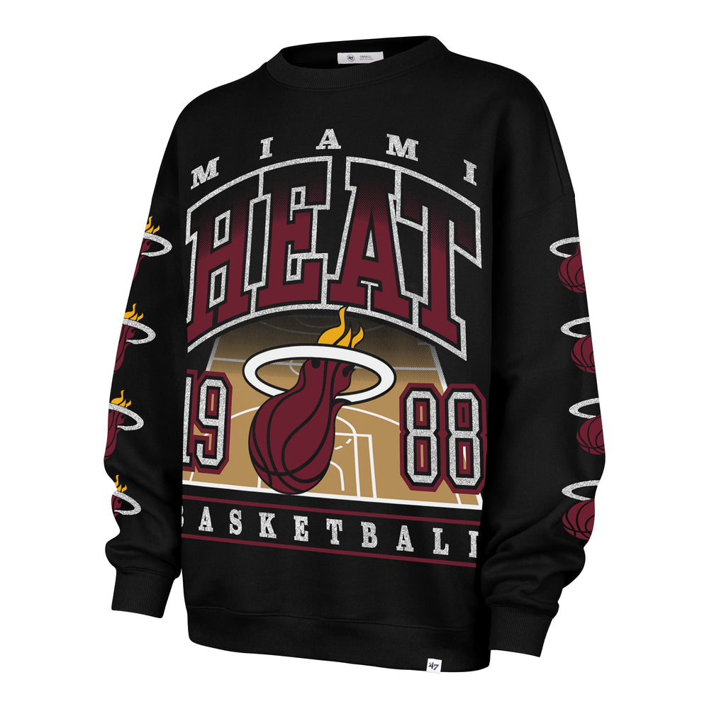 MIAMI HEAT GO BIG '47 OVERSIZED CREW WOMENS JET BLACK