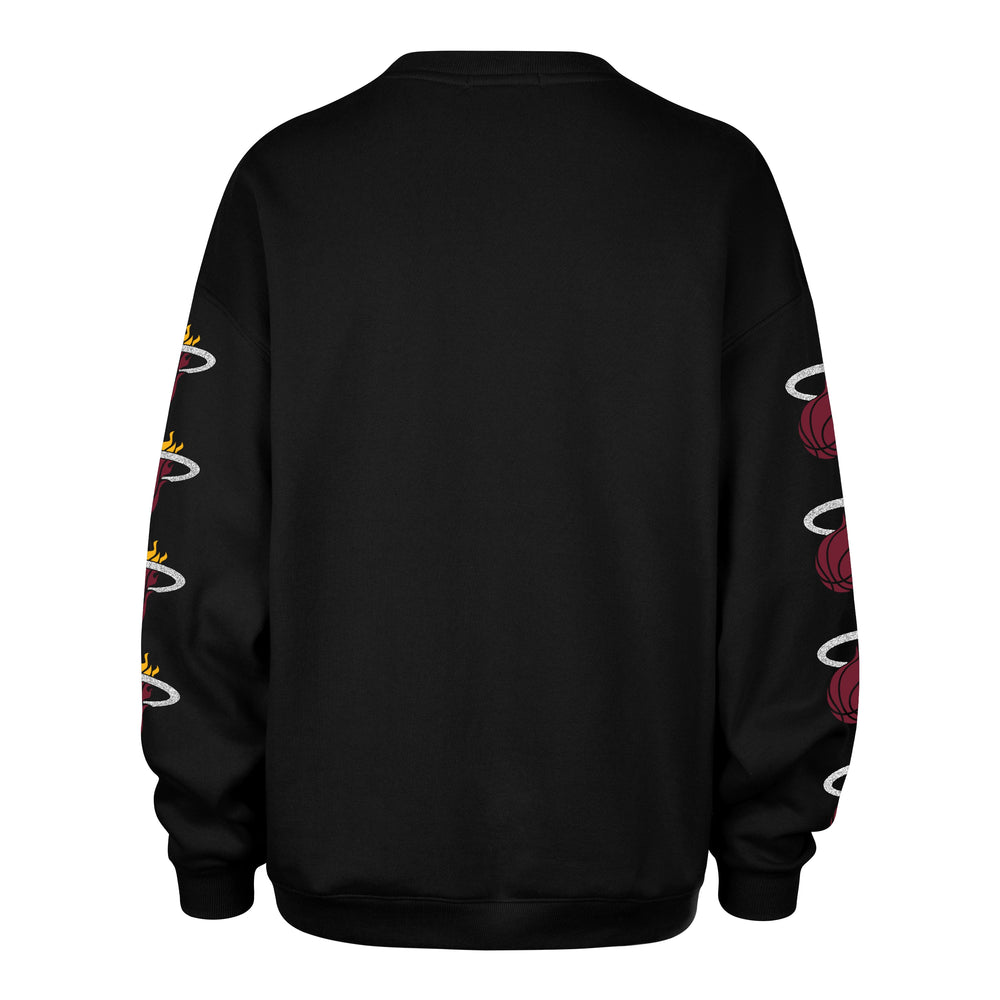 MIAMI HEAT GO BIG '47 OVERSIZED CREW WOMENS JET BLACK