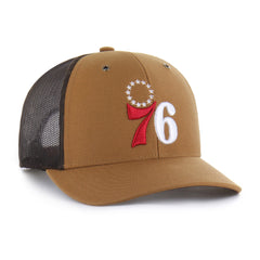 PHILADELPHIA 76ERS CARHARTT '47 TRUCKER BROWN