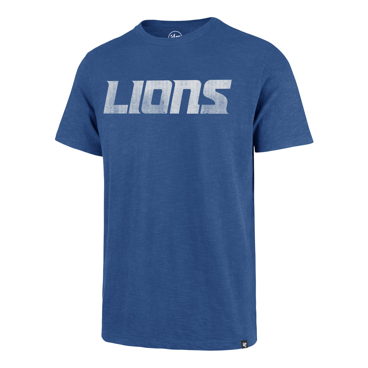 DETROIT LIONS GRIT WORDMARK '47 SCRUM TEE BLUE RAZ