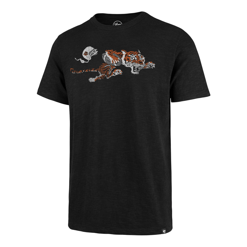 CINCINNATI BENGALS HISTORIC GRIT VINTAGE '47 SCRUM TEE JET BLACK